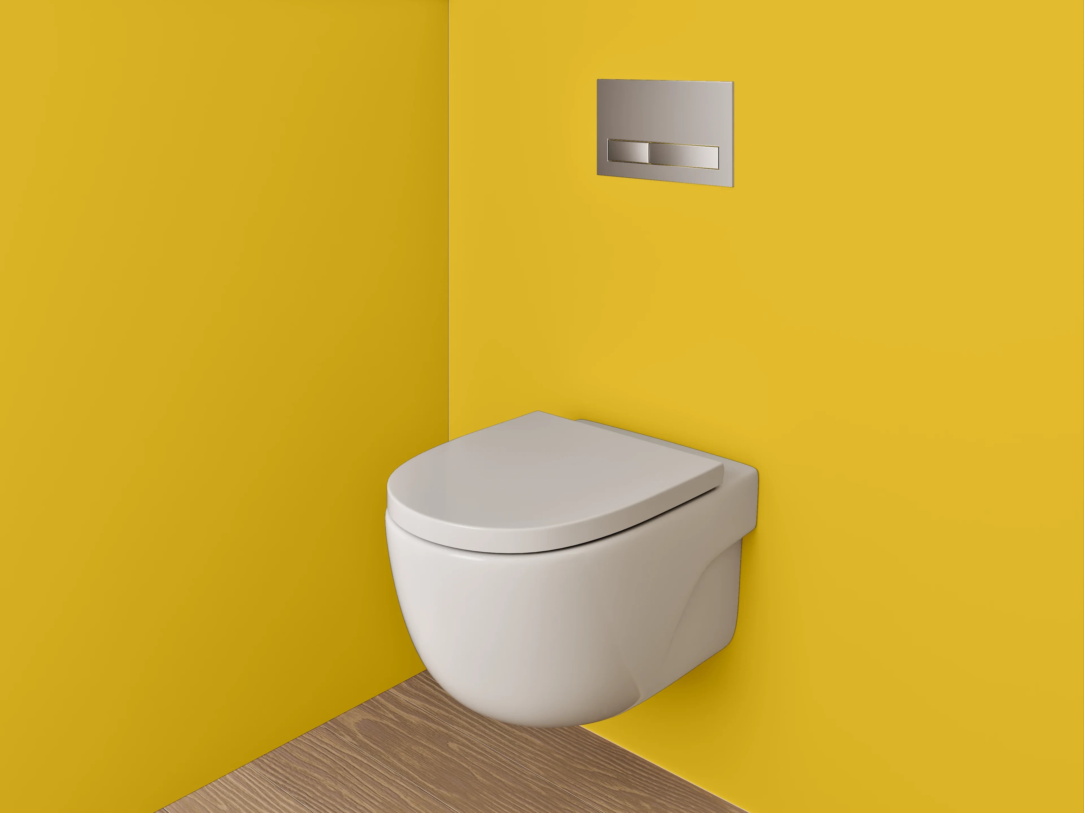 WC-Rückwand - RAL 1032 Ginstergelb