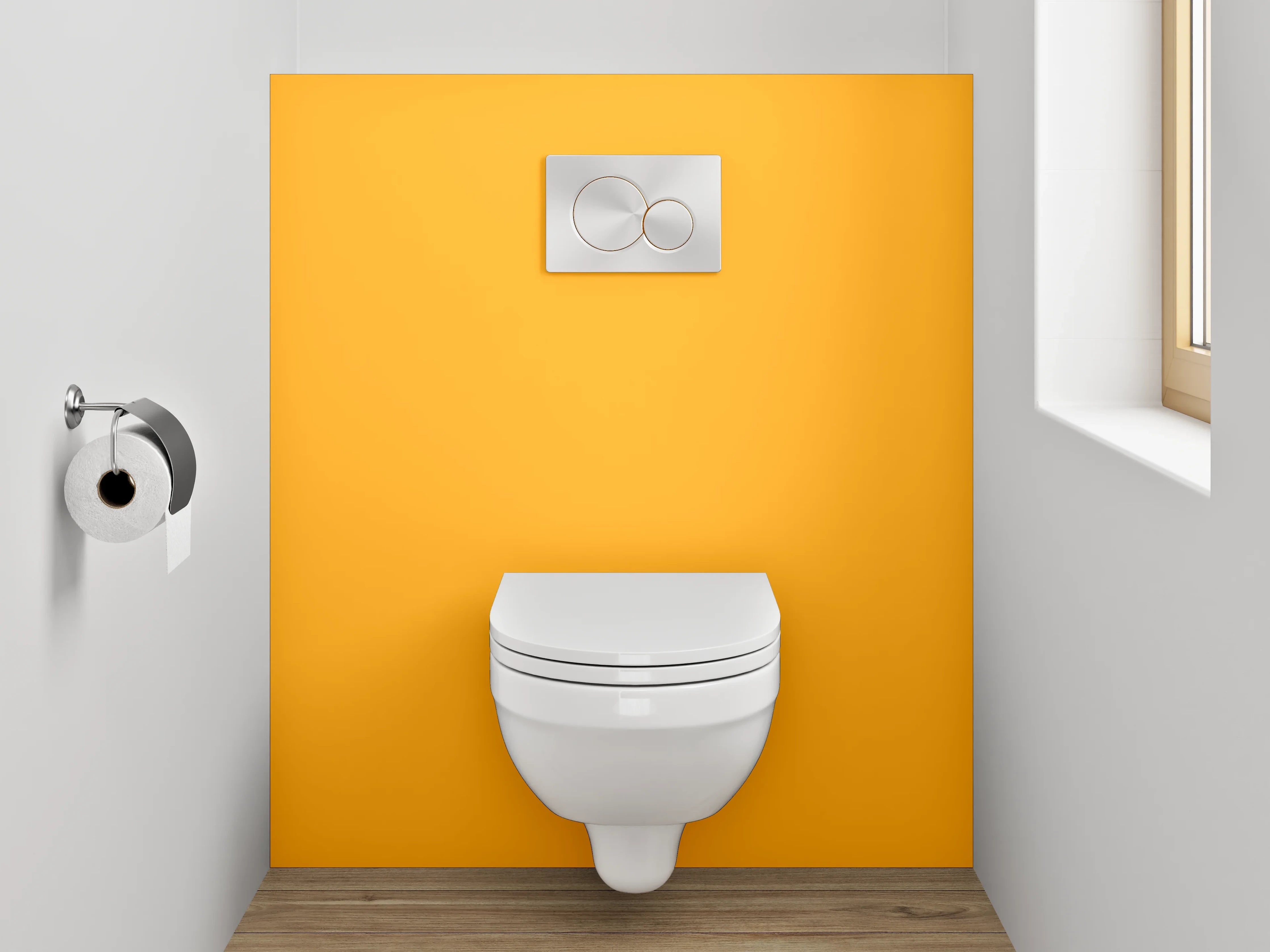 WC-Rückwand - RAL 1033 Dahliengelb