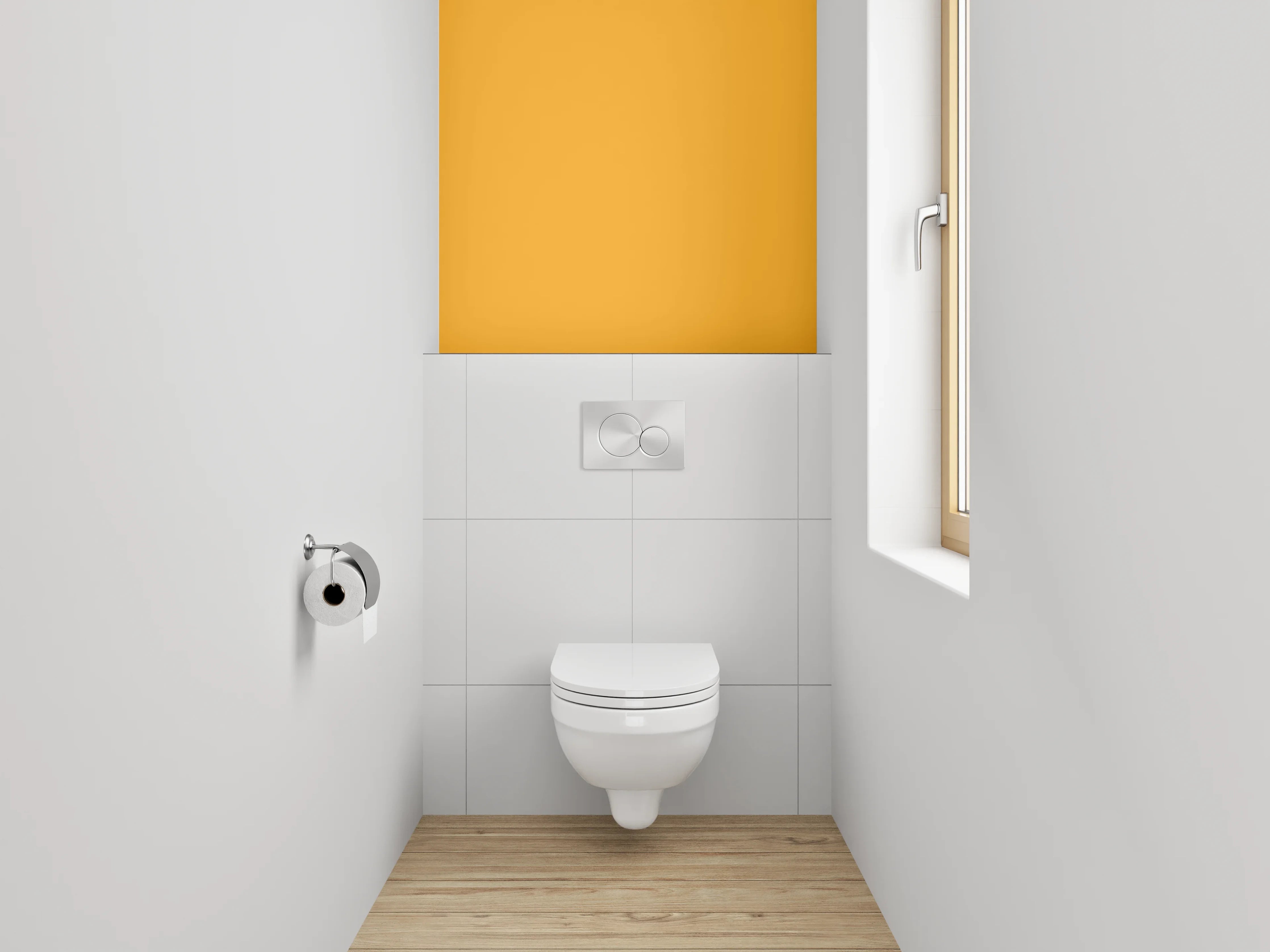 WC-Rückwand - RAL 1033 Dahliengelb