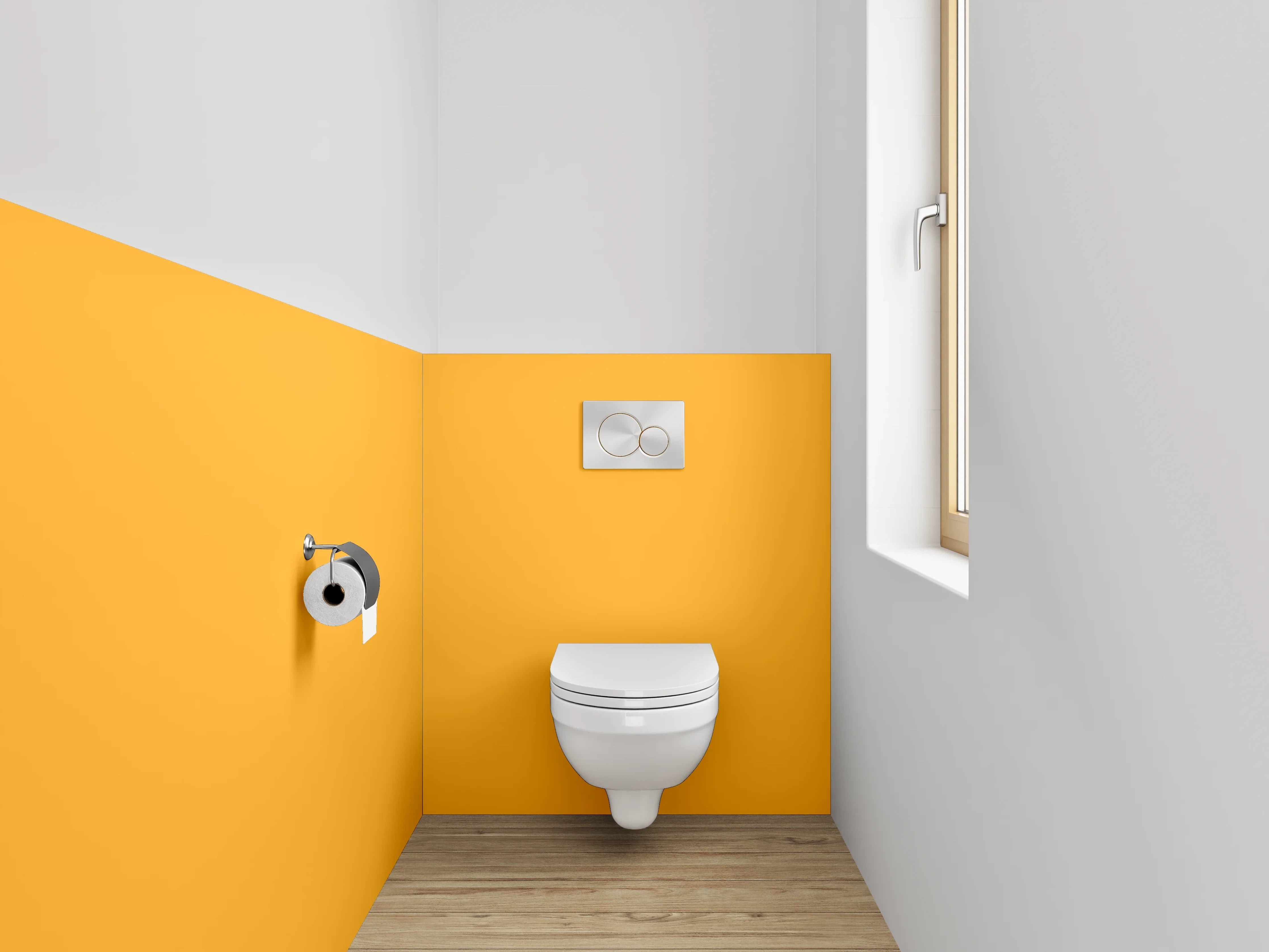 WC-Rückwand - RAL 1033 Dahliengelb