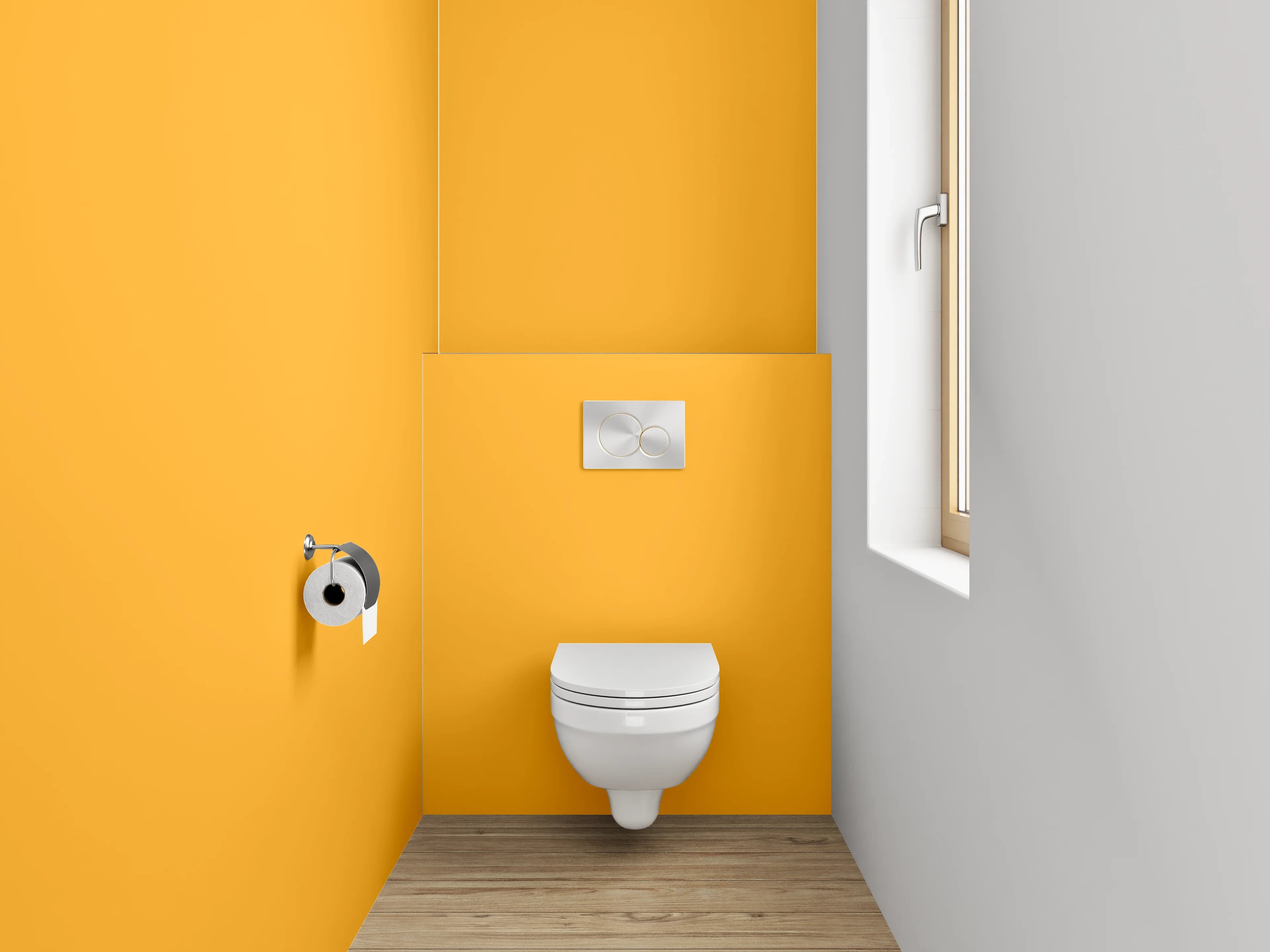 WC-Rückwand - RAL 1033 Dahliengelb
