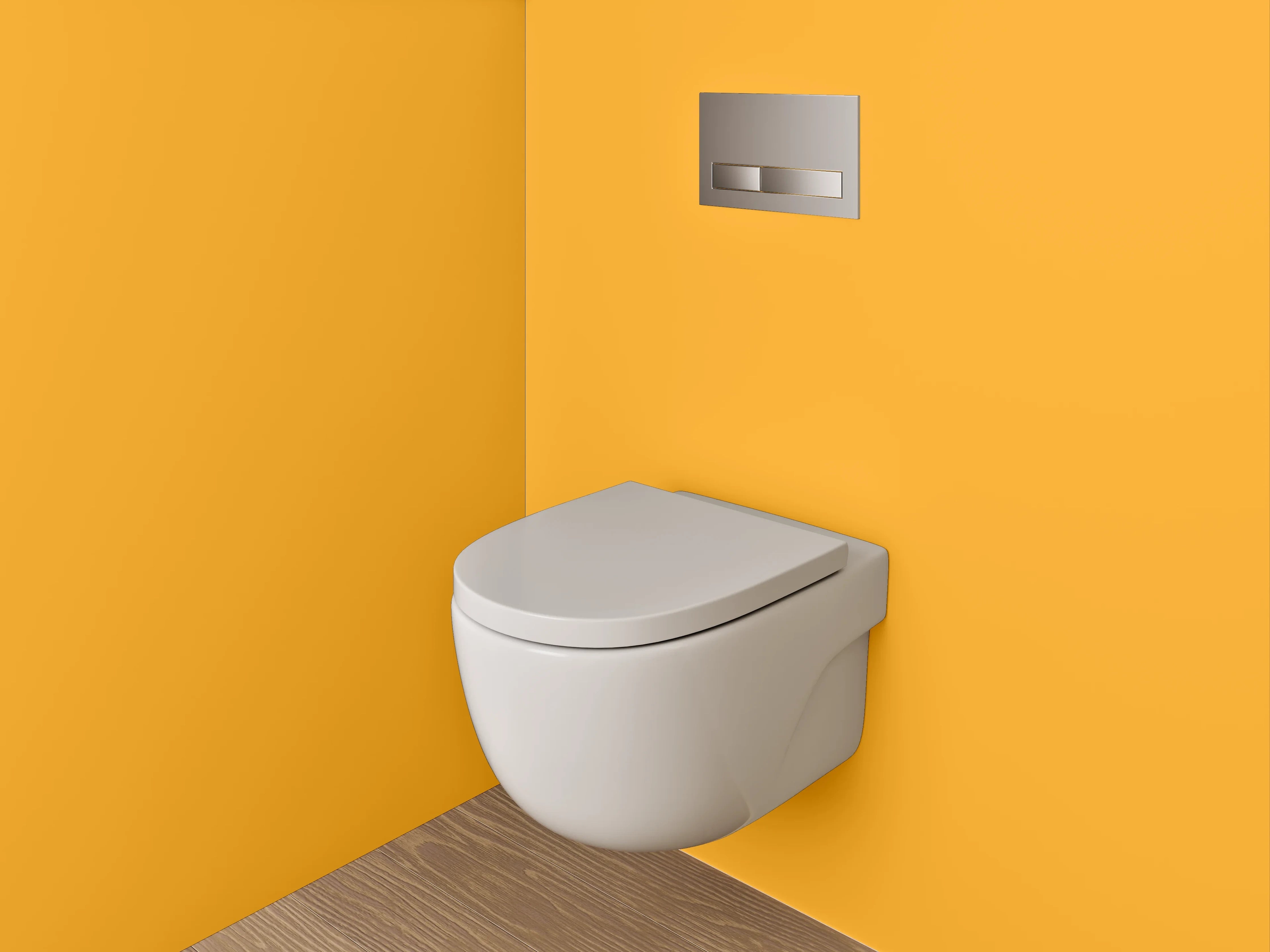WC-Rückwand - RAL 1033 Dahliengelb