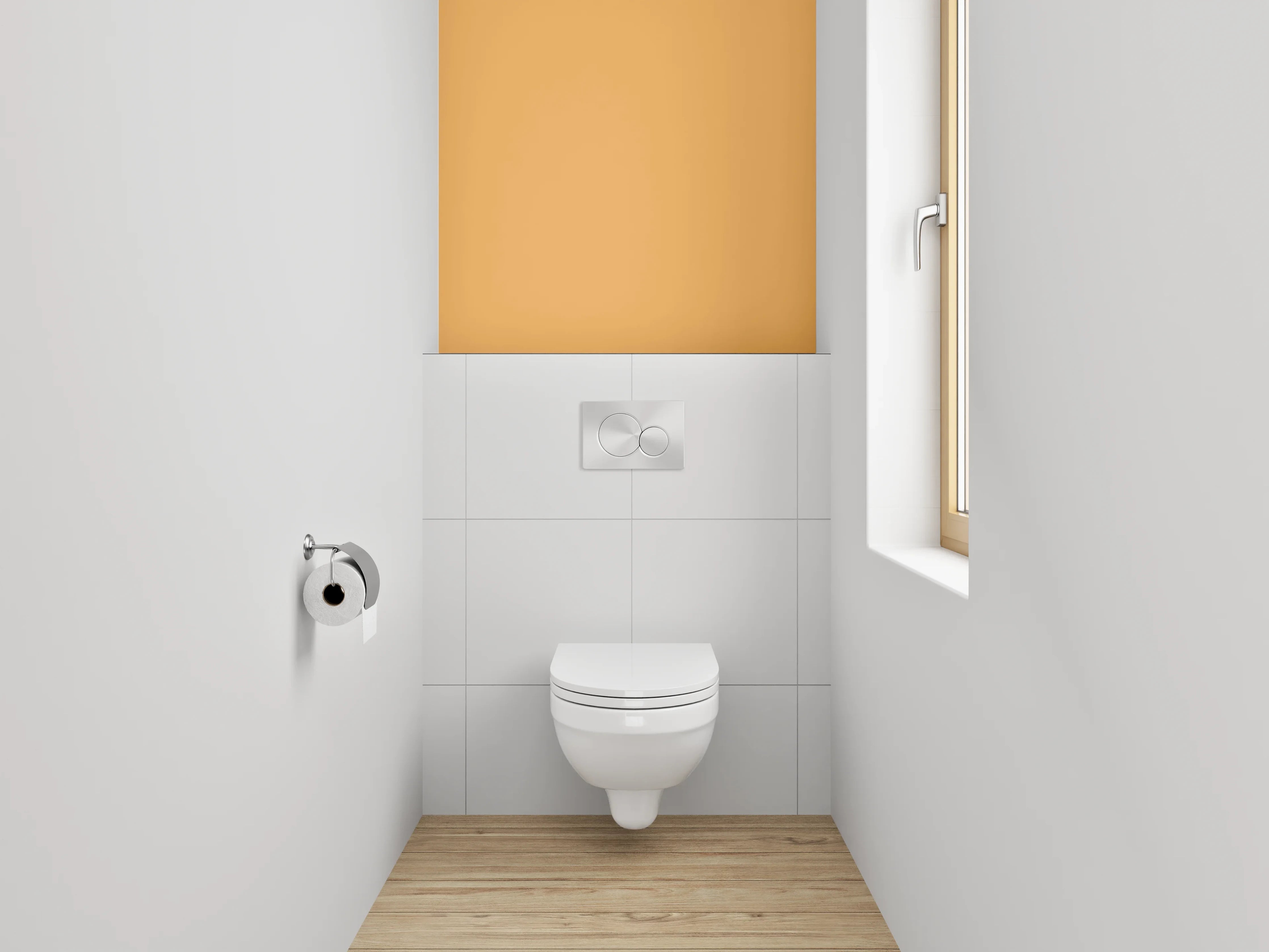 WC-Rückwand - RAL 1034 Pastellgelb