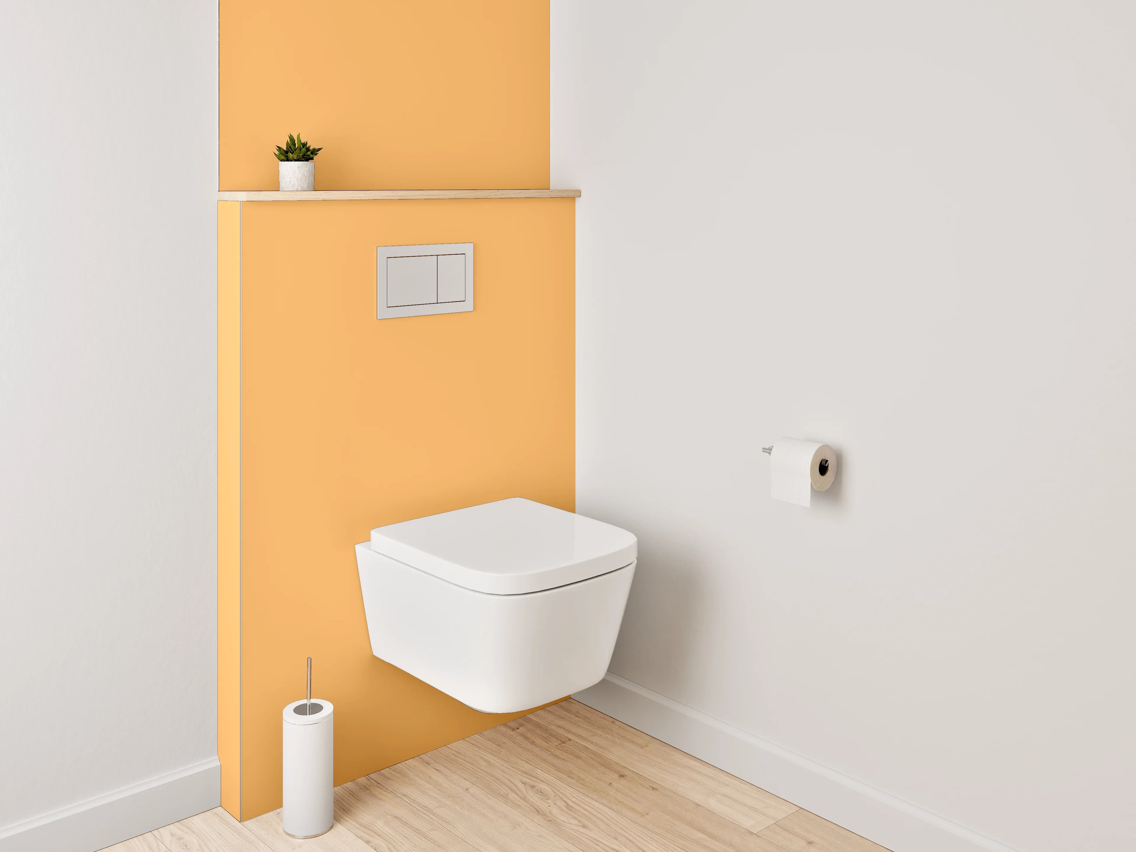 WC-Rückwand - RAL 1034 Pastellgelb