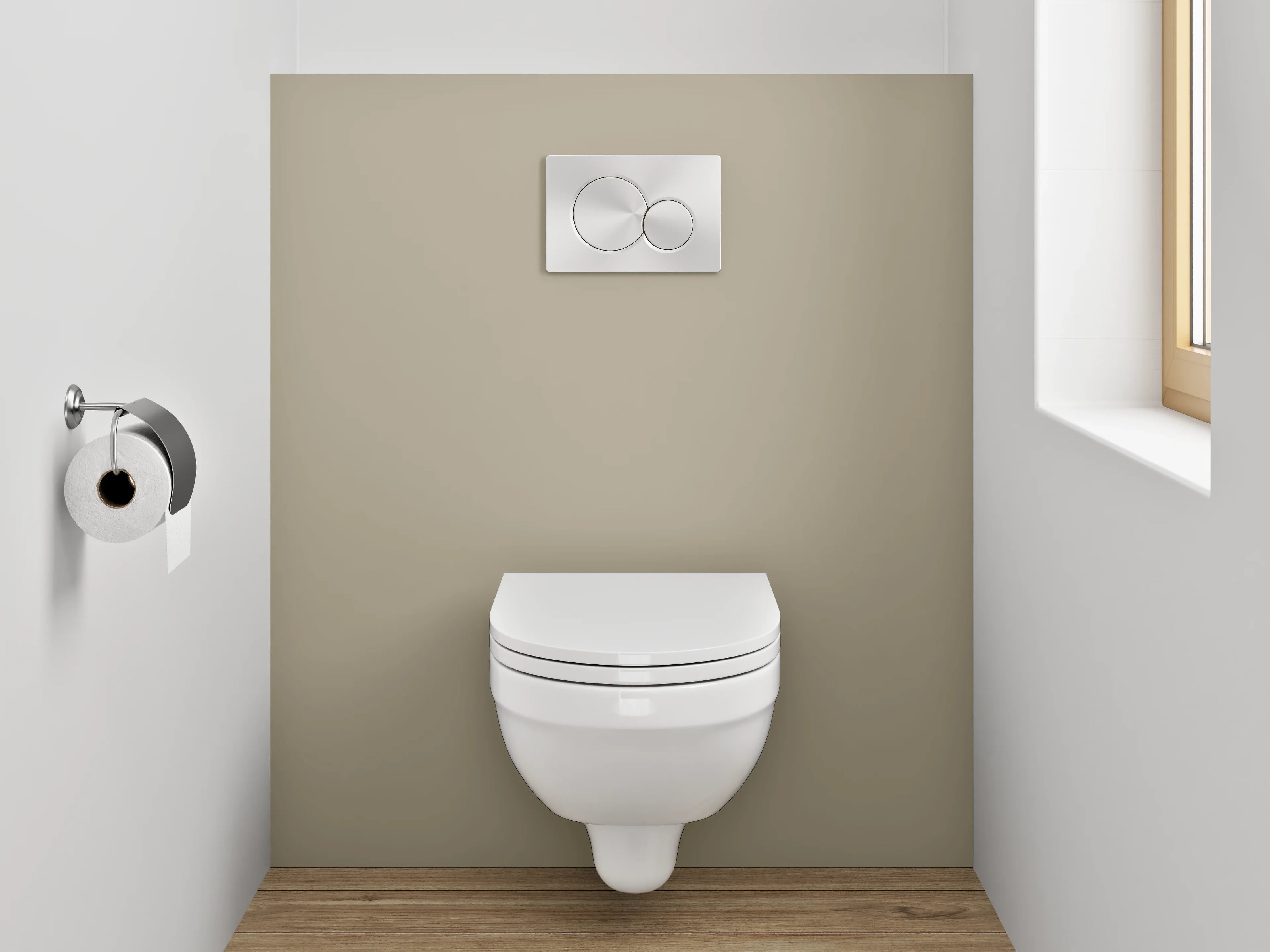 WC-Rückwand - RAL 1035 Perlbeigegrau