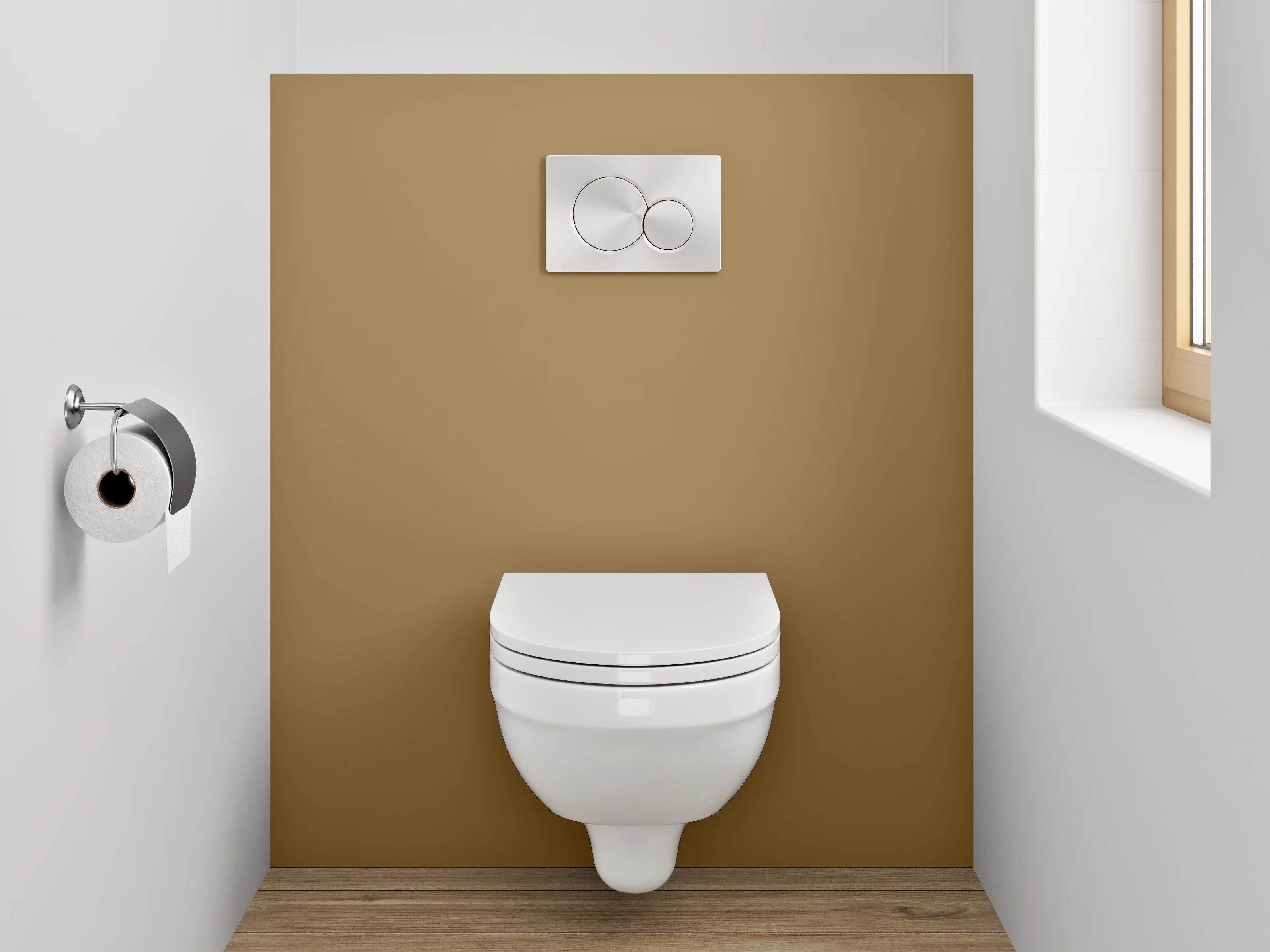 WC-Rückwand - RAL 1036 Perlgoldbraun