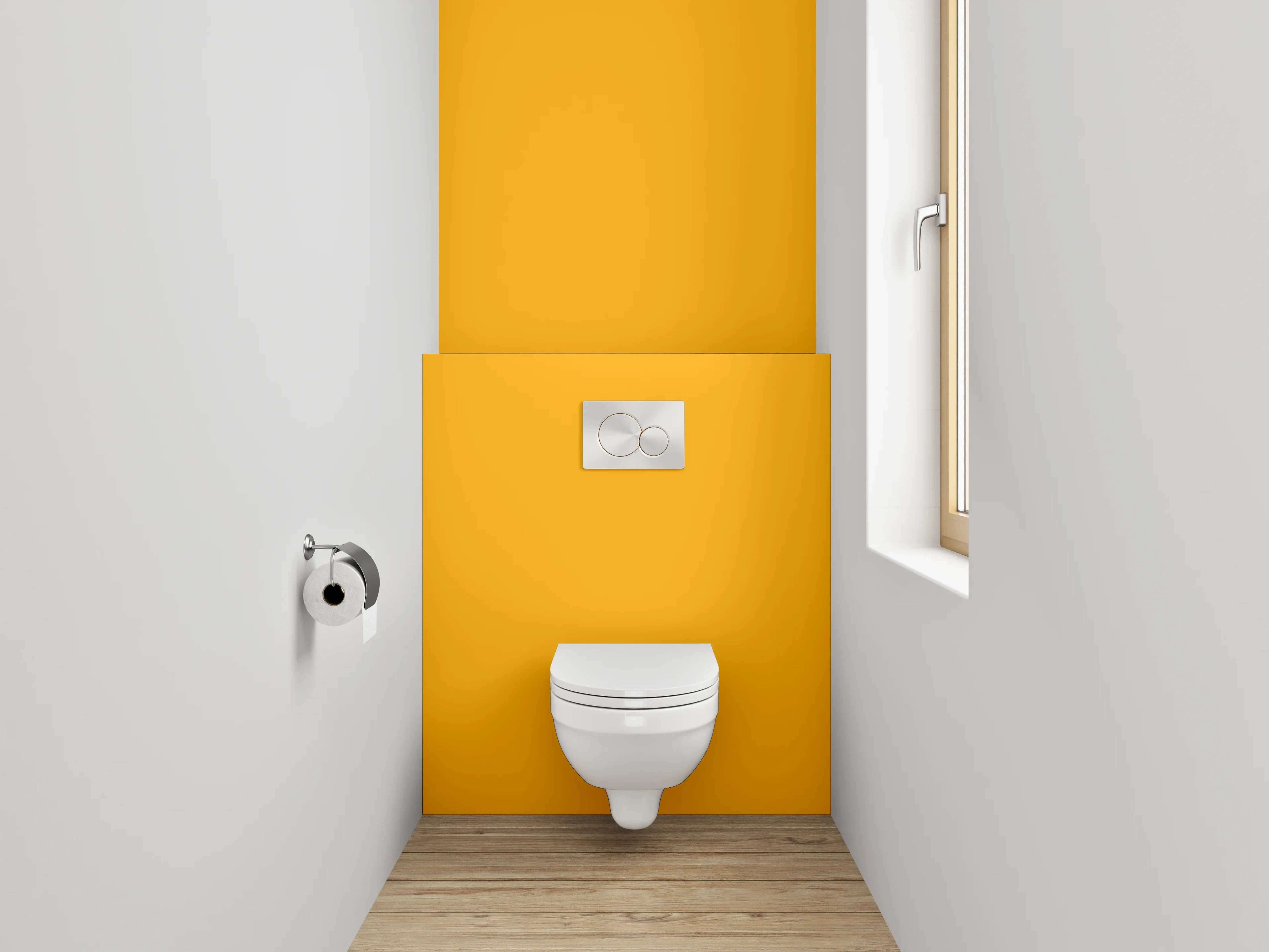 WC-Rückwand - RAL 1037 Sonnenblumengelb