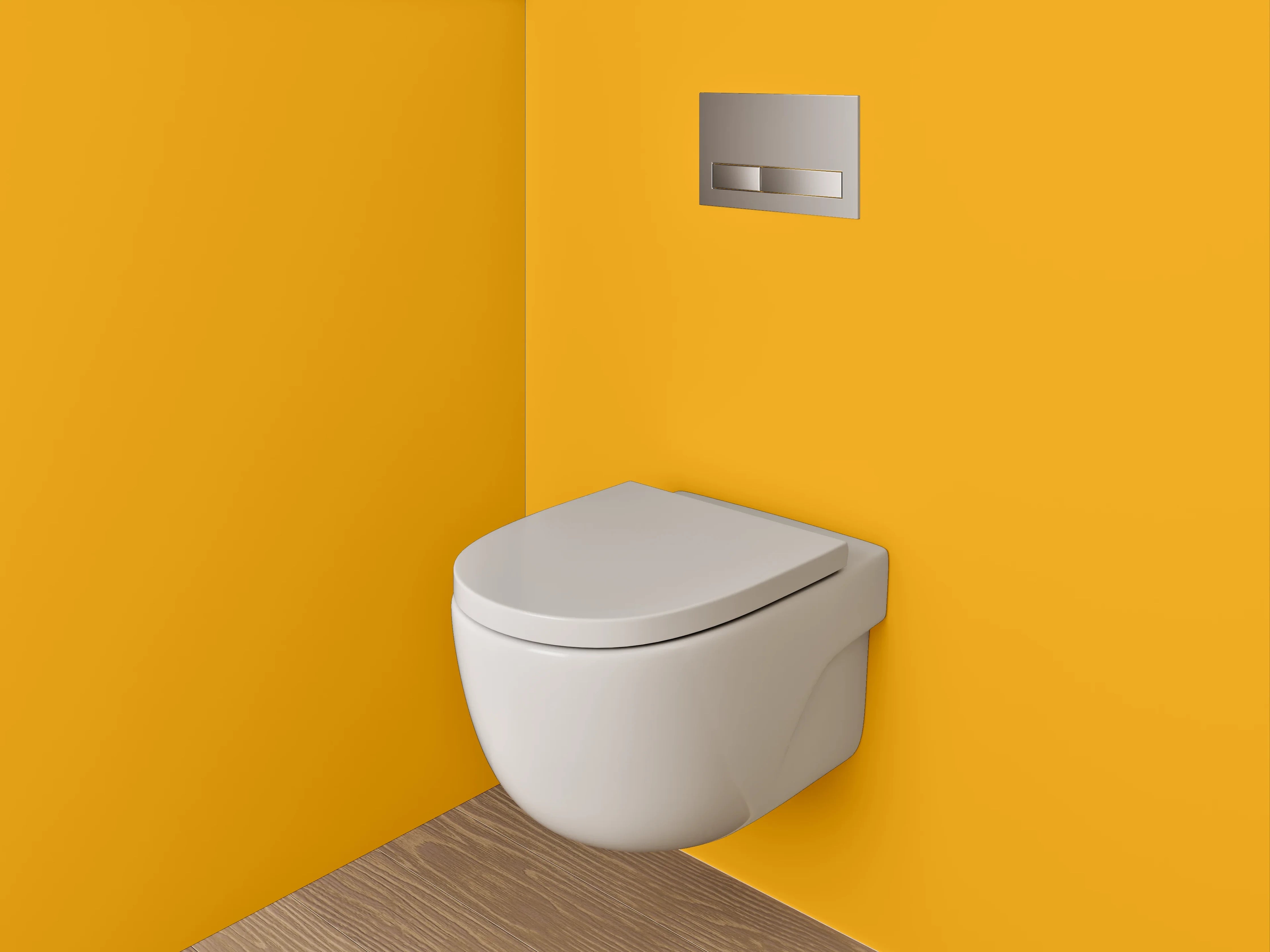 WC-Rückwand - RAL 1037 Sonnenblumengelb