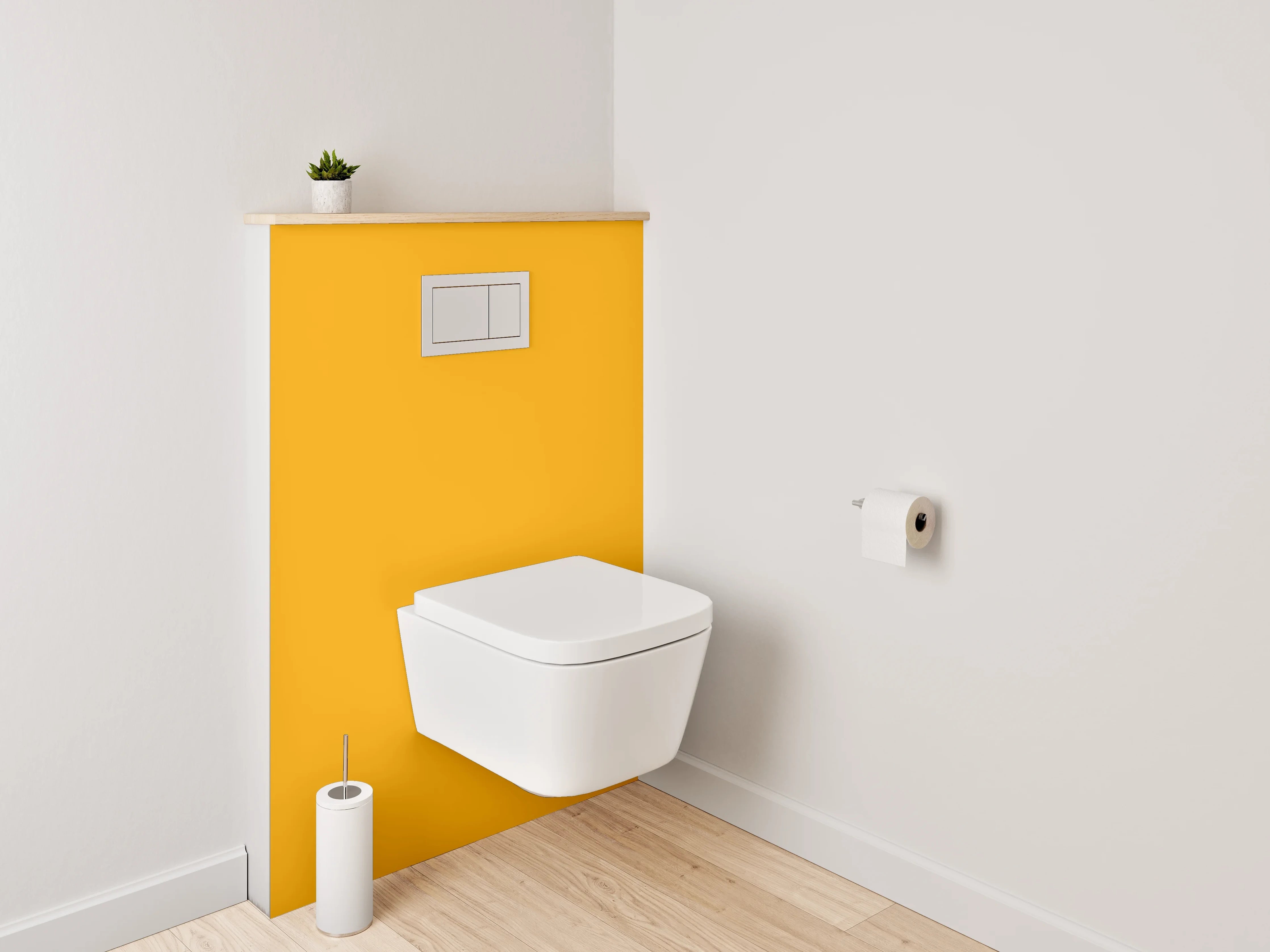 WC-Rückwand - RAL 1037 Sonnenblumengelb