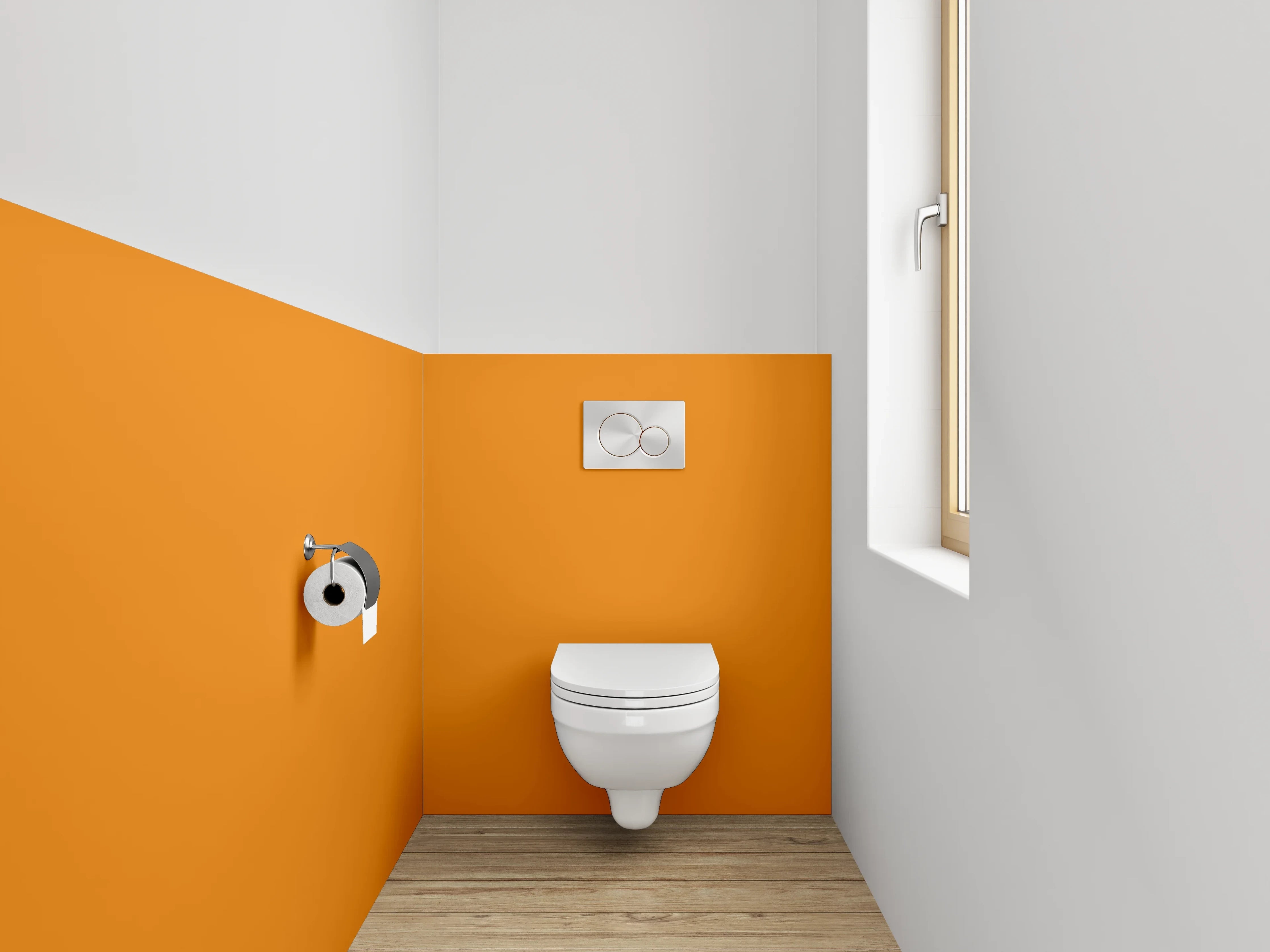 WC-Rückwand - RAL 2000 Gelborange