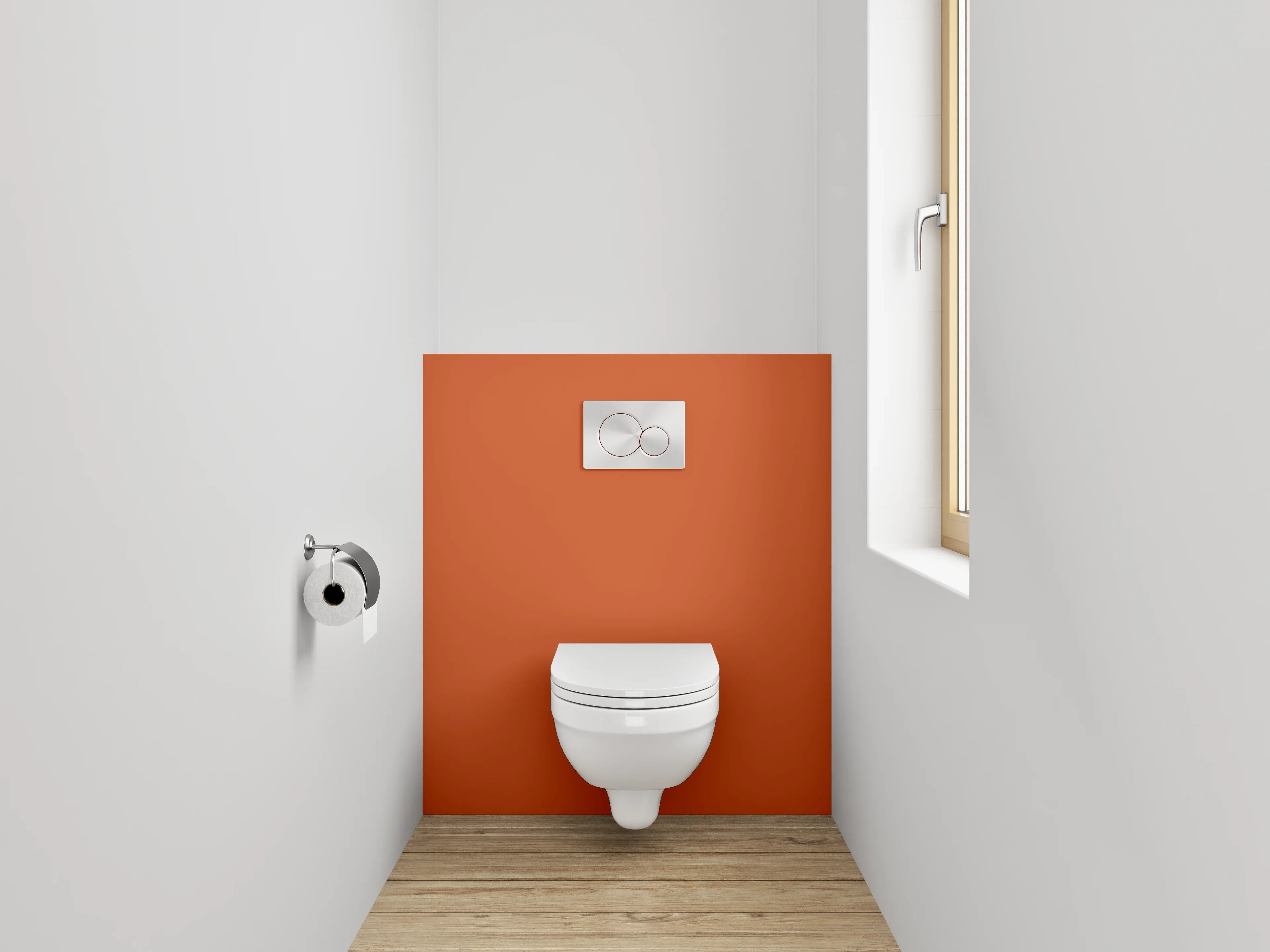 WC-Rückwand - RAL 2001 Rotorange
