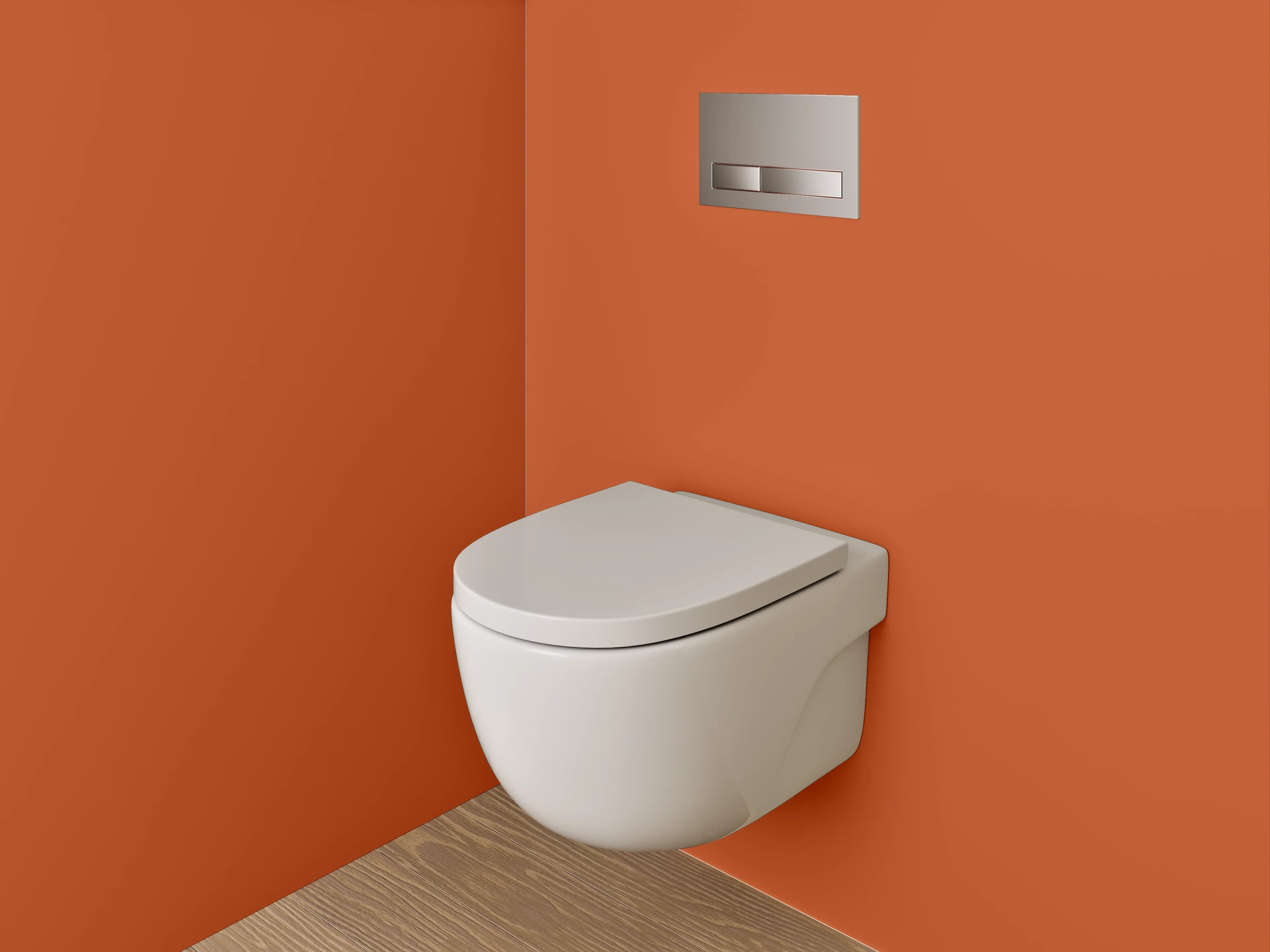 WC-Rückwand - RAL 2001 Rotorange