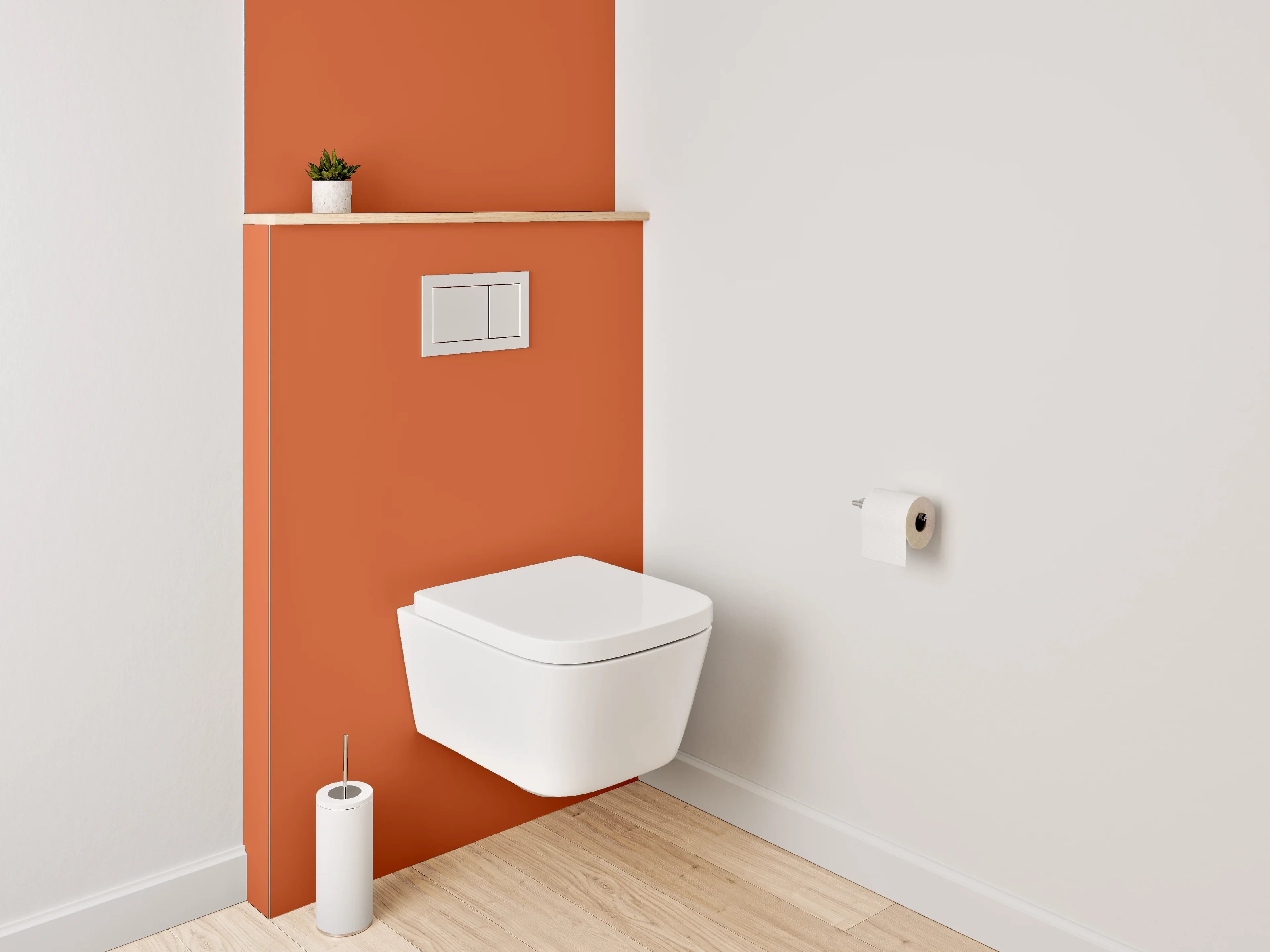 WC-Rückwand - RAL 2001 Rotorange