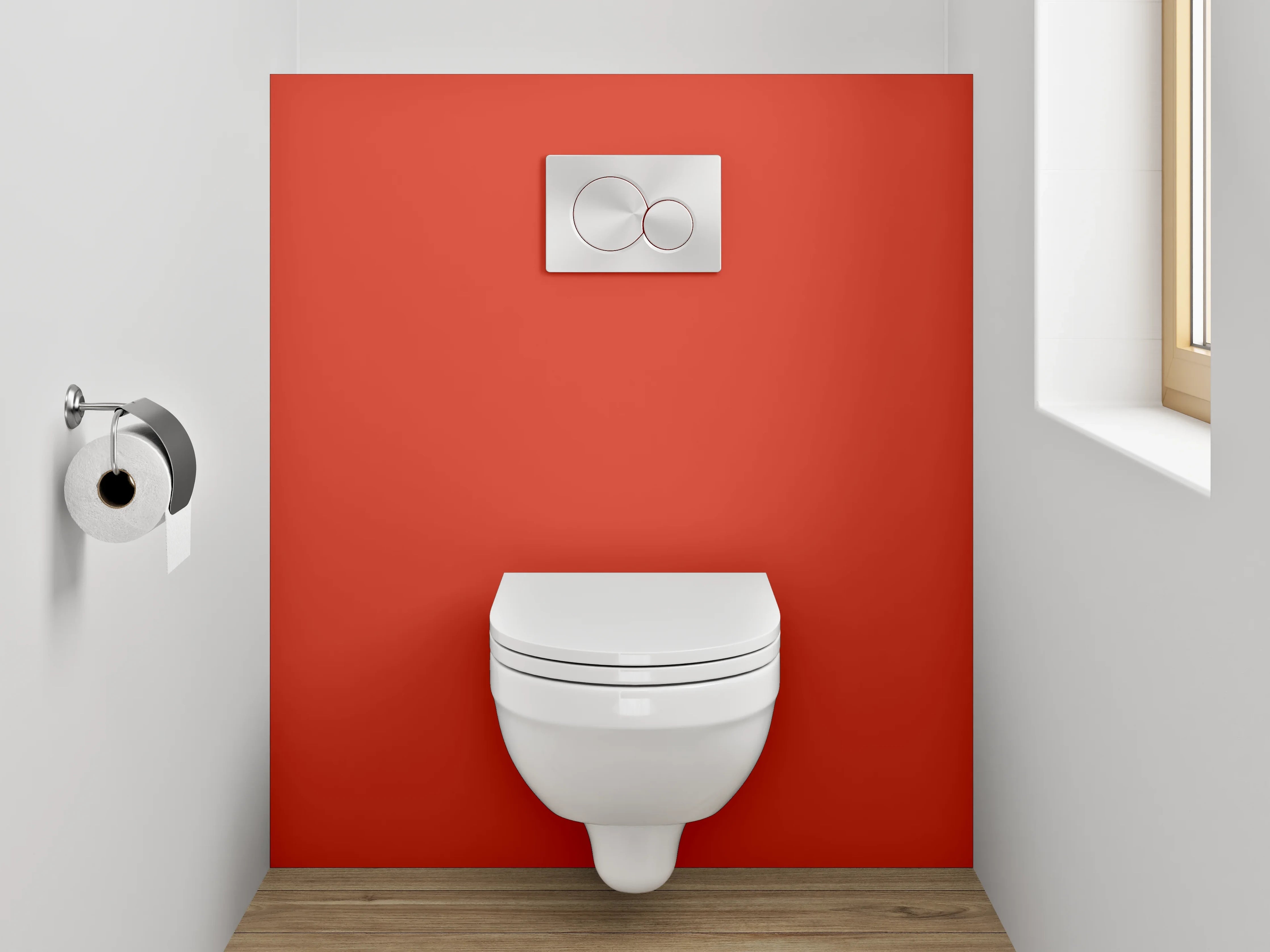 WC-Rückwand - RAL 2002 Blutorange