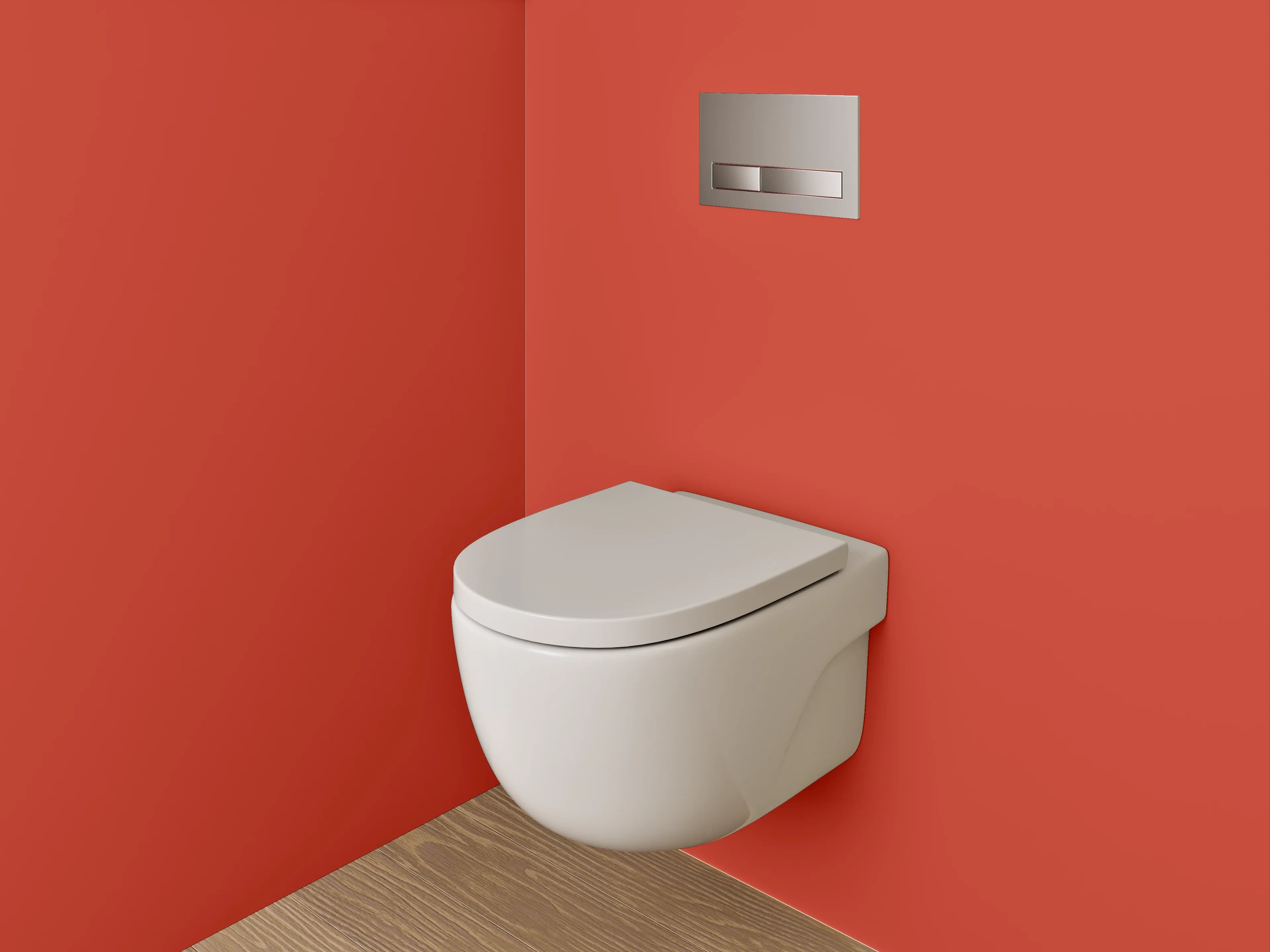 WC-Rückwand - RAL 2002 Blutorange