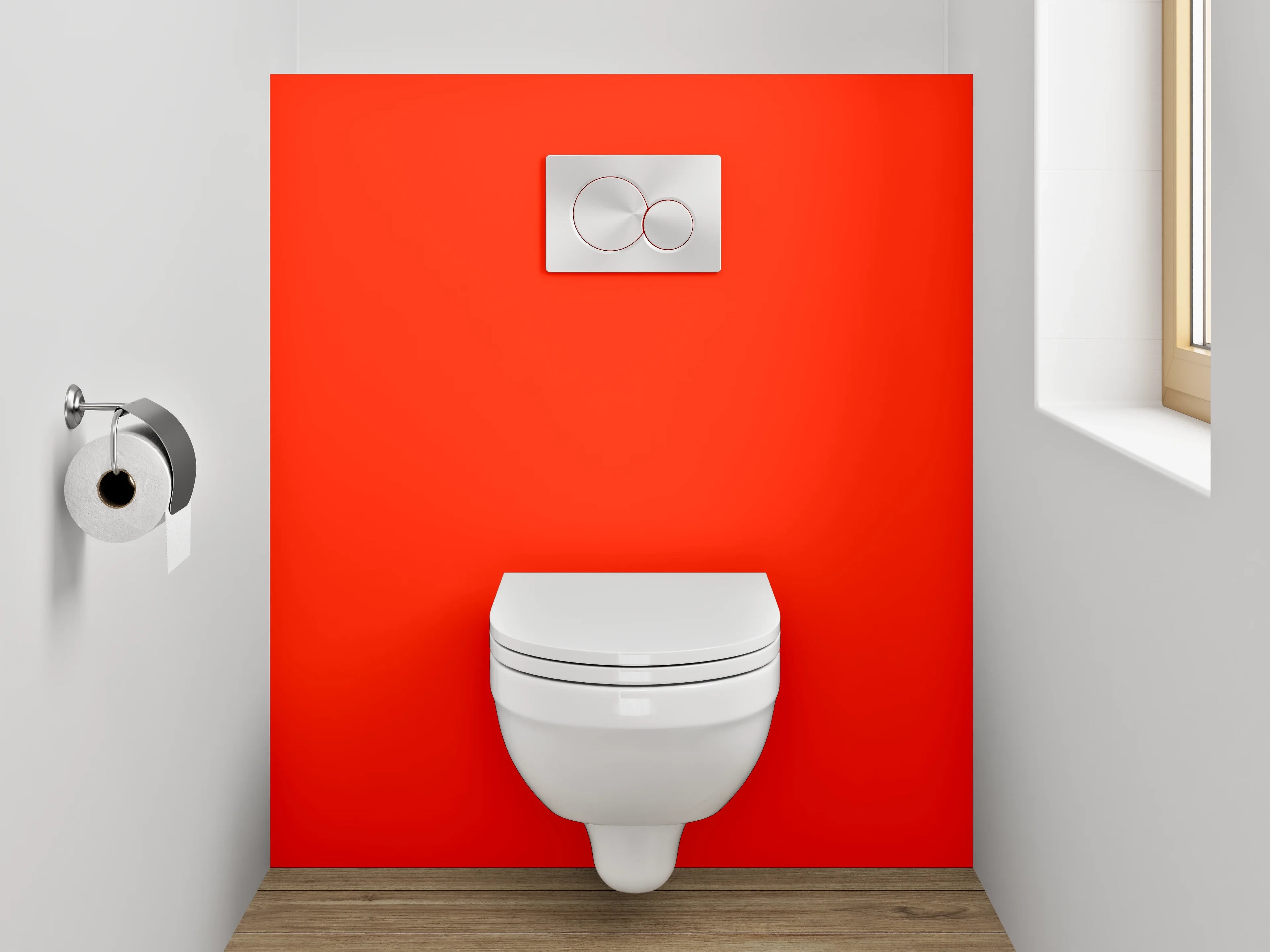 WC-Rückwand - RAL 2005 Leuchtorange
