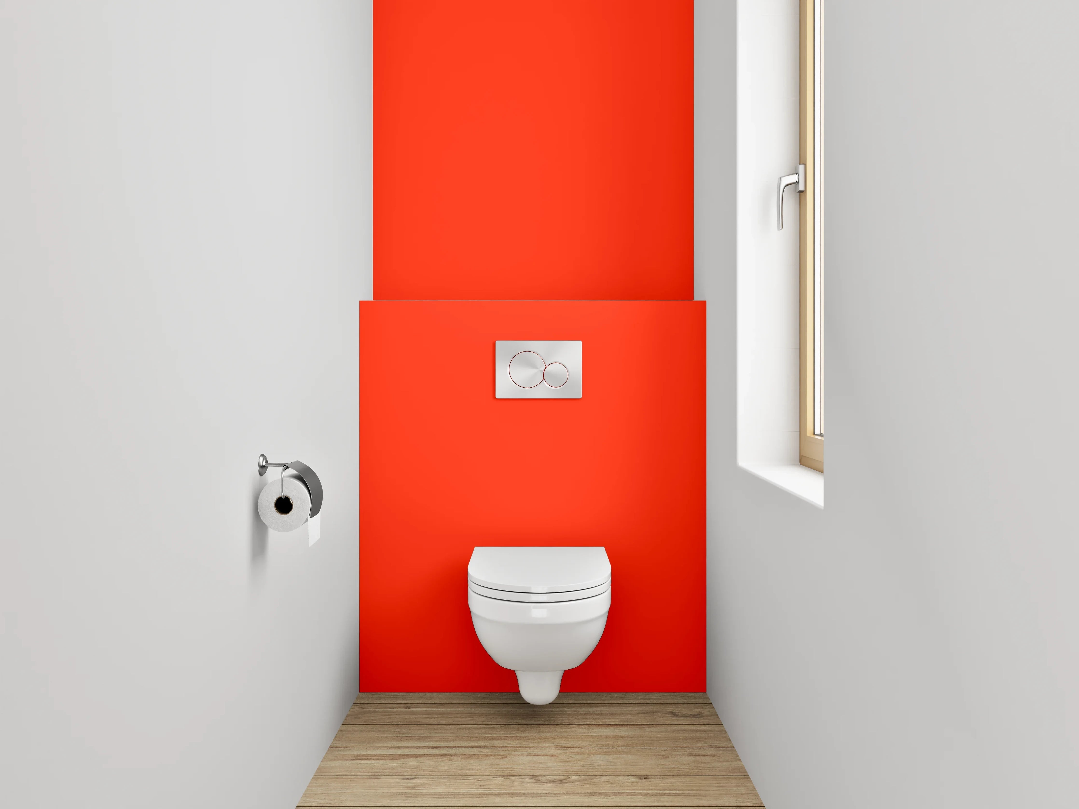WC-Rückwand - RAL 2005 Leuchtorange