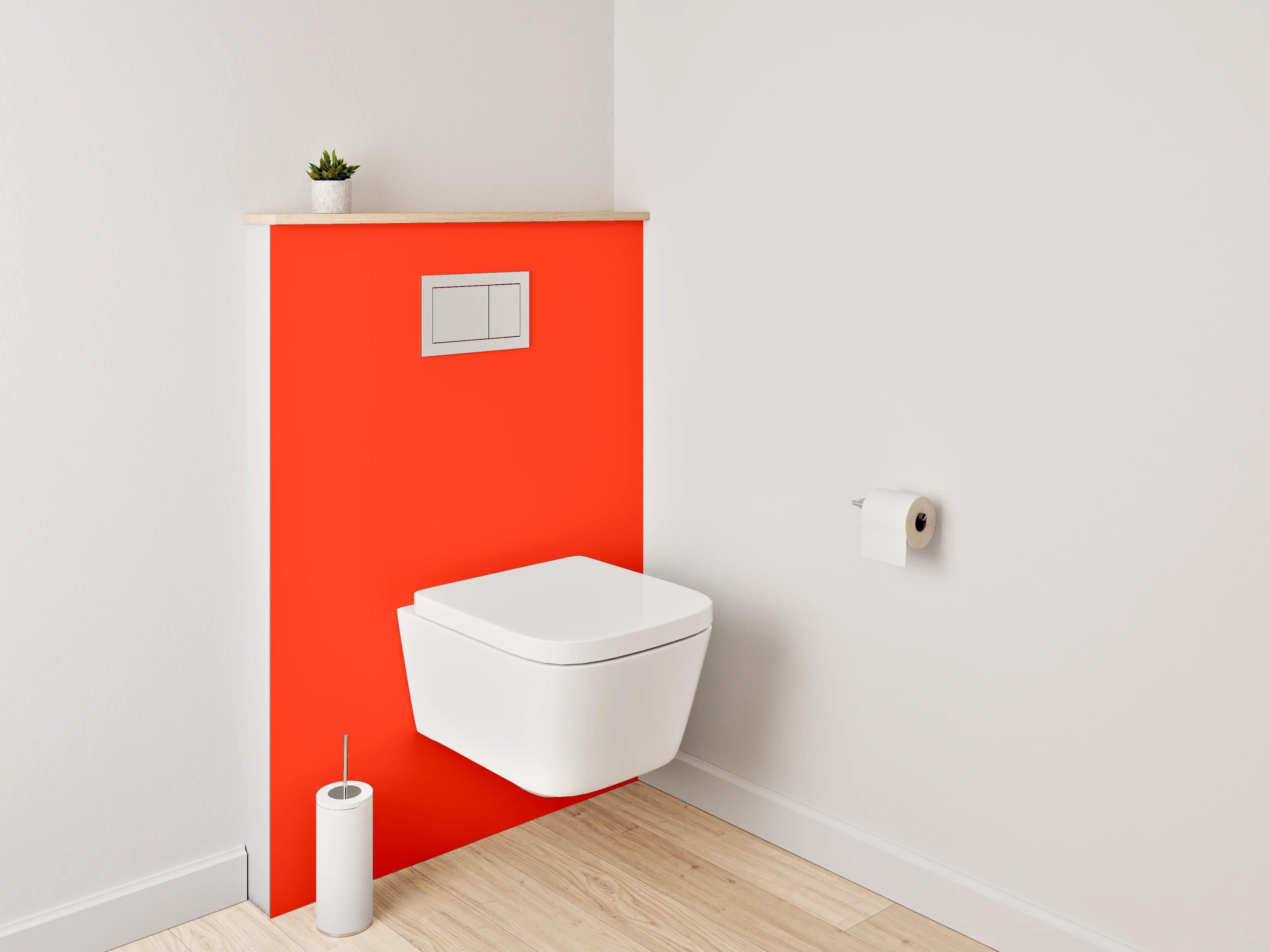 WC-Rückwand - RAL 2005 Leuchtorange
