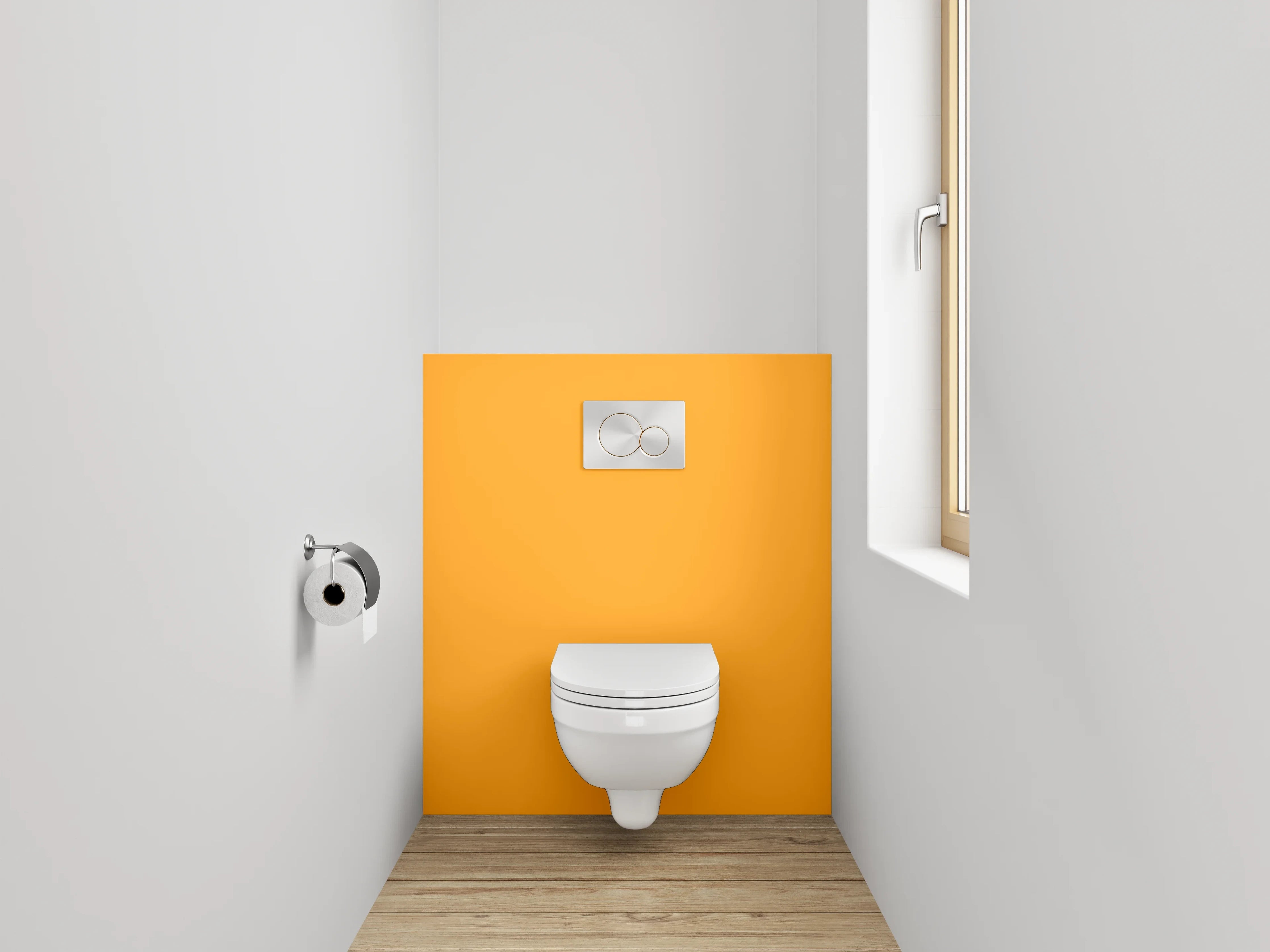 WC-Rückwand - RAL 2007 Leuchthellorange