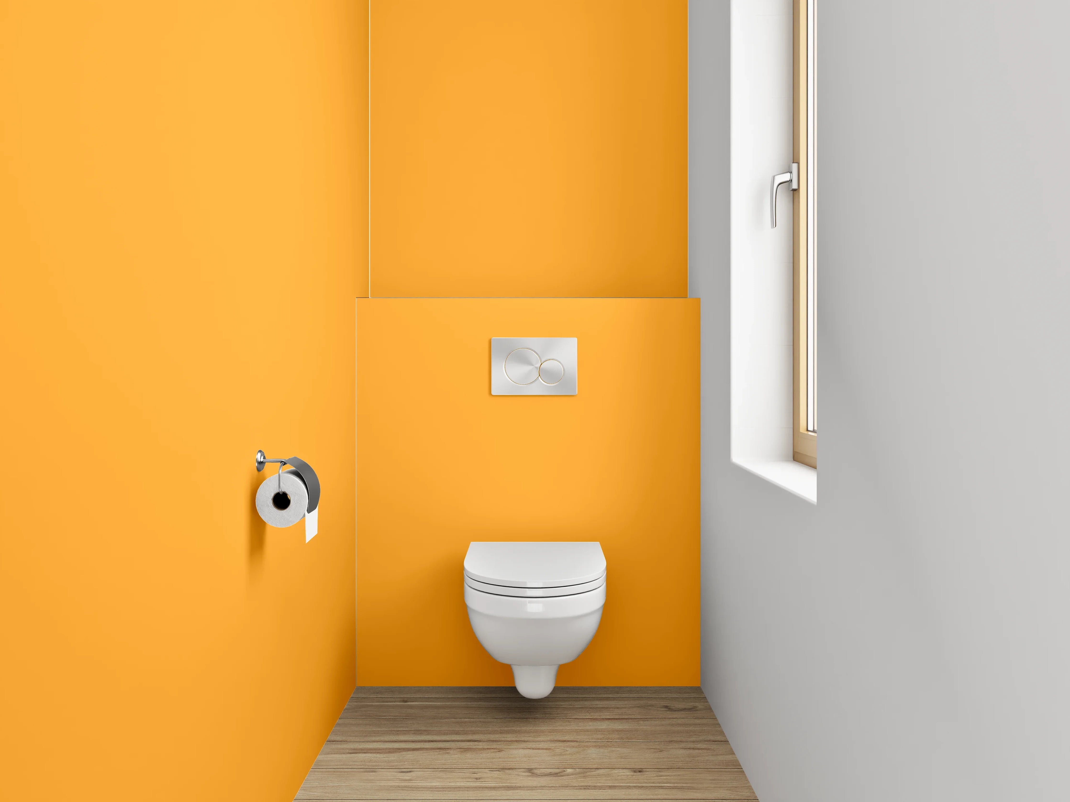 WC-Rückwand - RAL 2007 Leuchthellorange