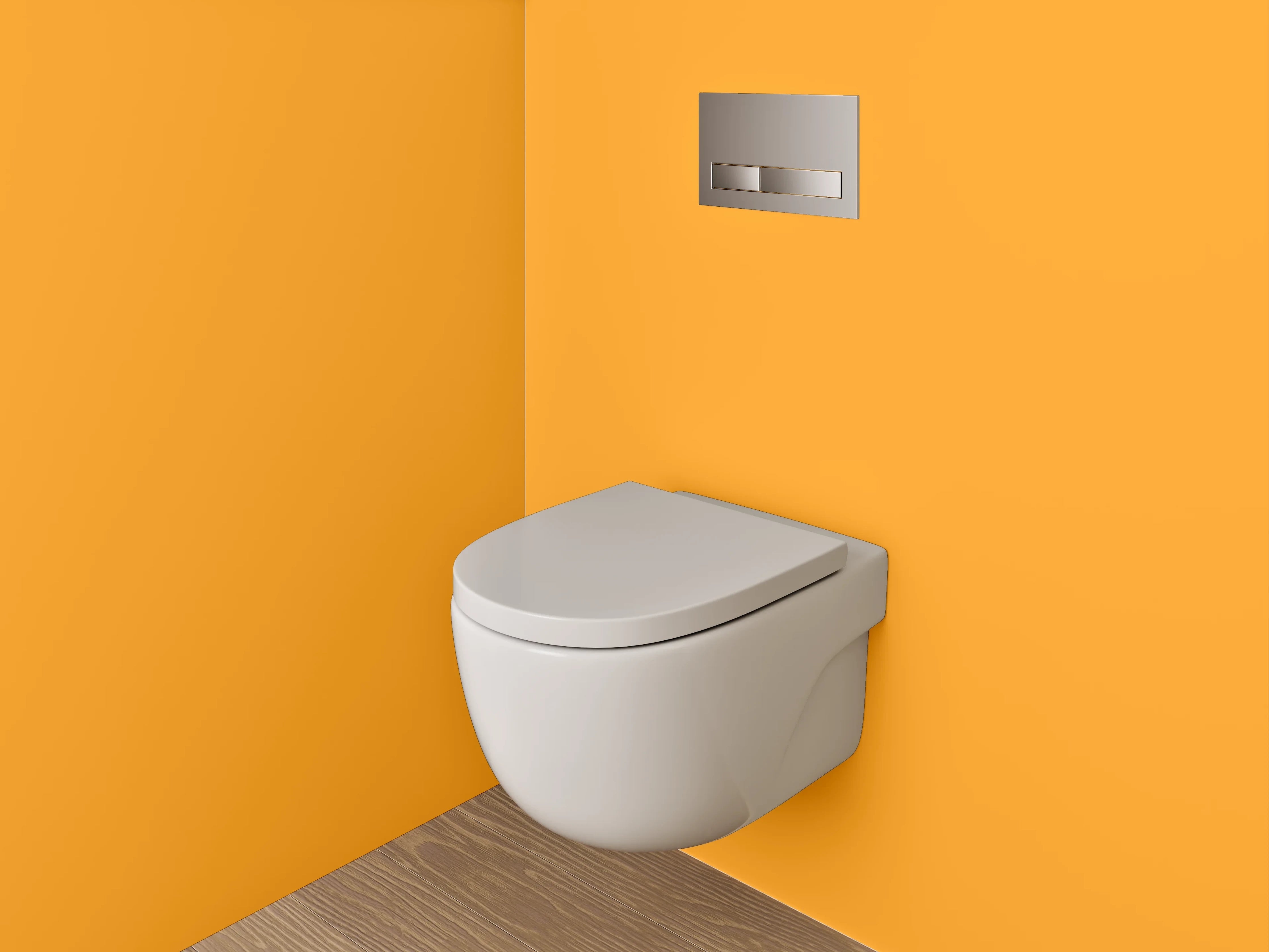 WC-Rückwand - RAL 2007 Leuchthellorange