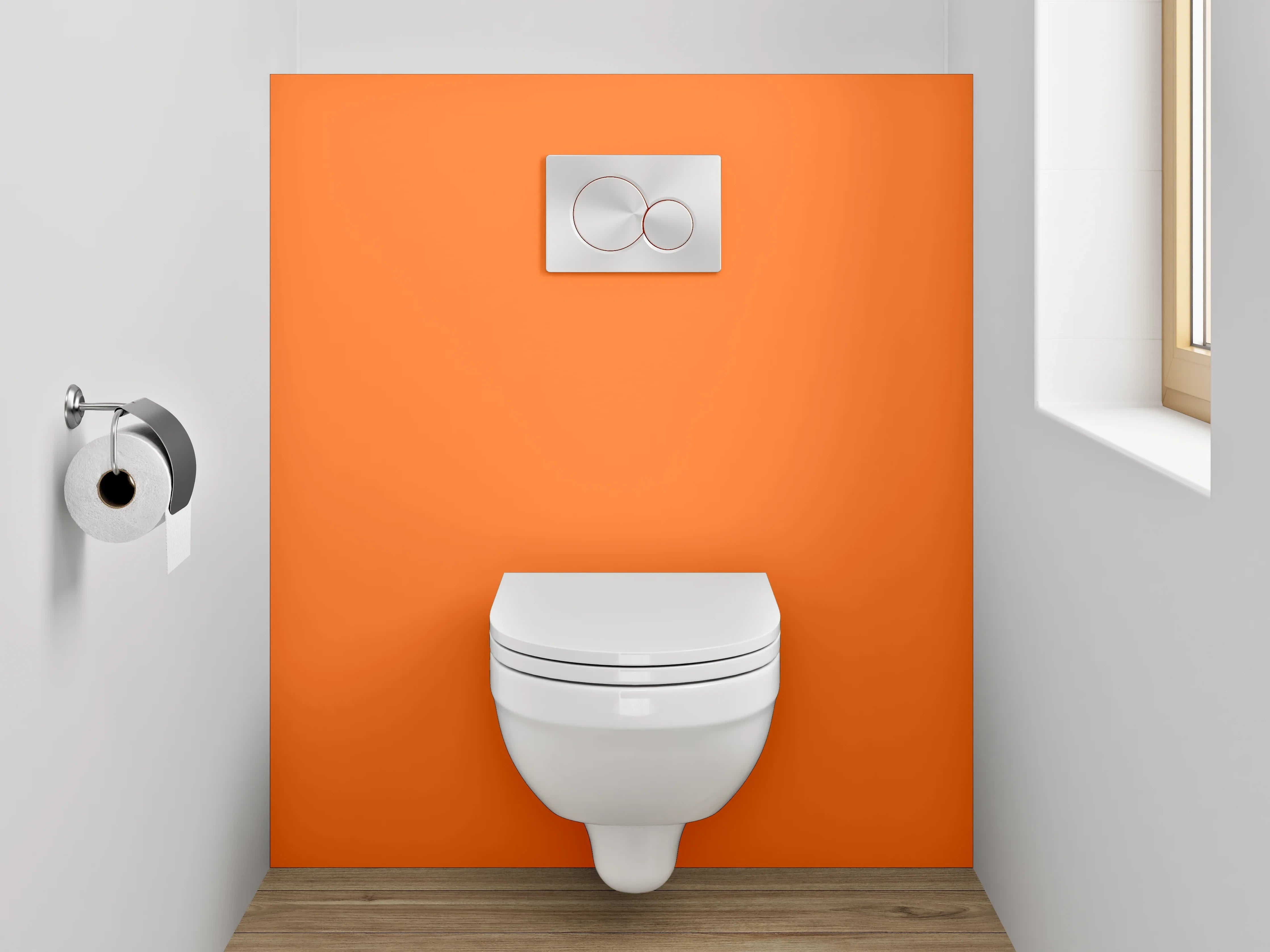 WC-Rückwand - RAL 2008 Hellrotorange