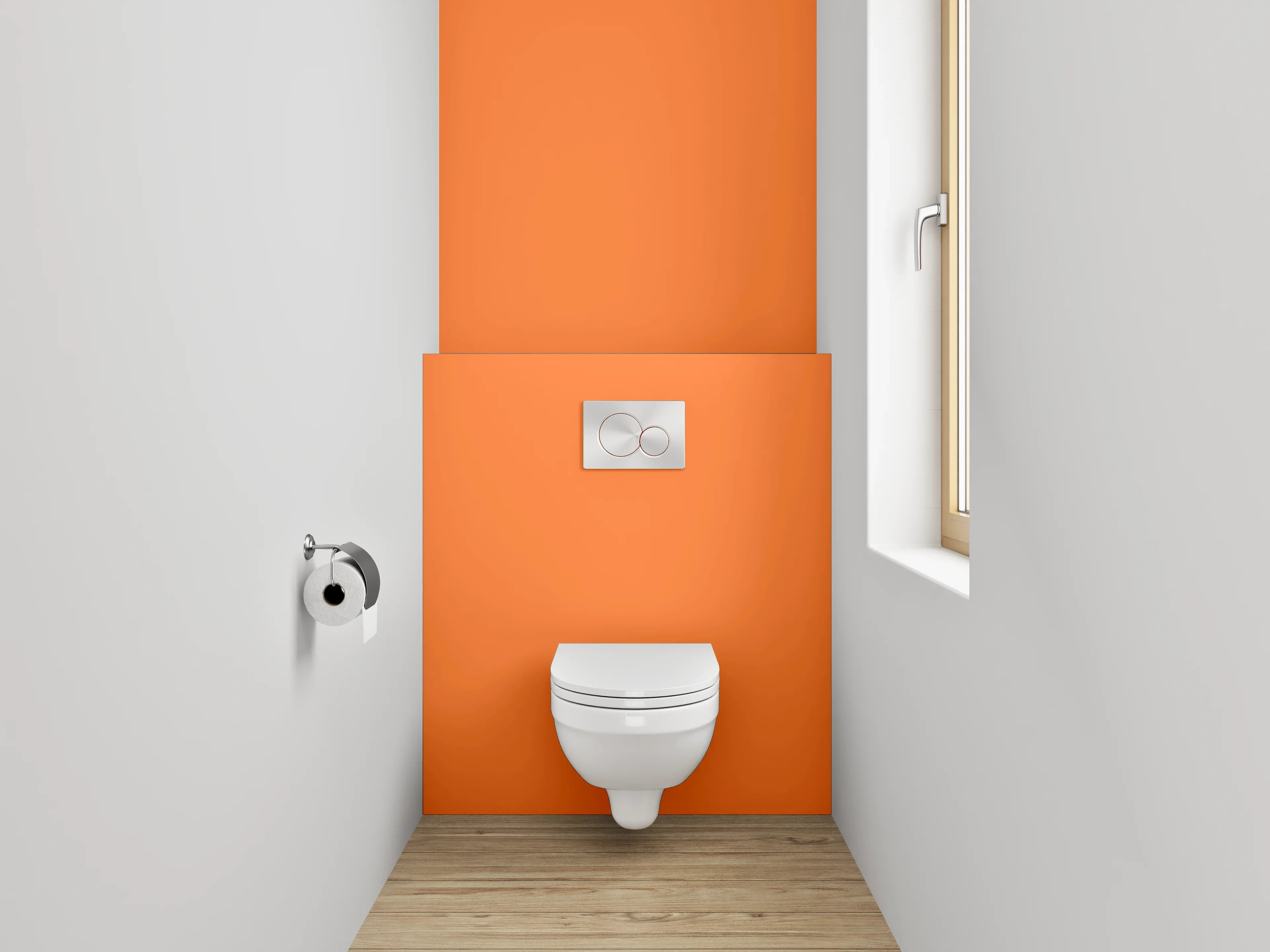 WC-Rückwand - RAL 2008 Hellrotorange
