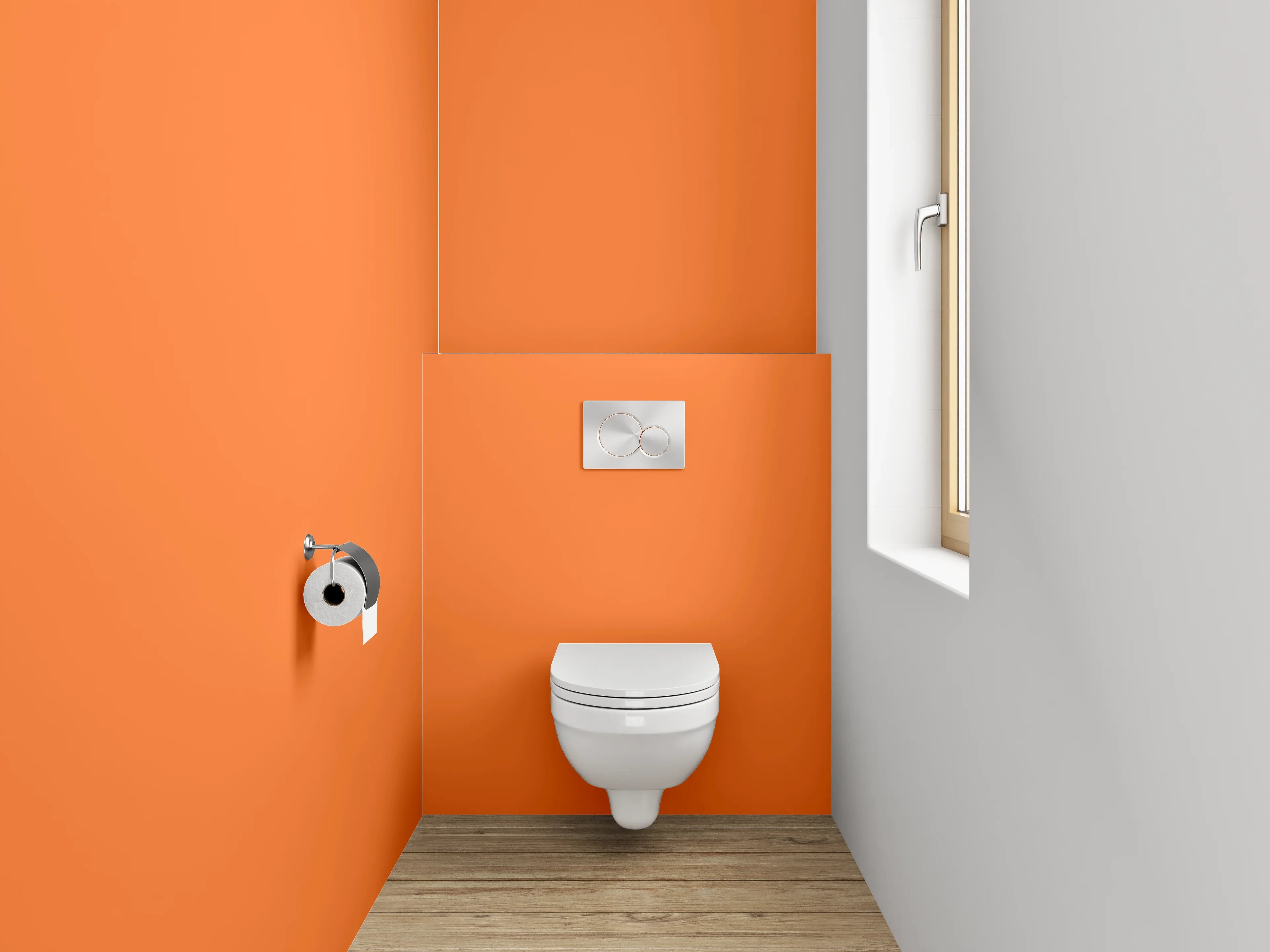 WC-Rückwand - RAL 2008 Hellrotorange