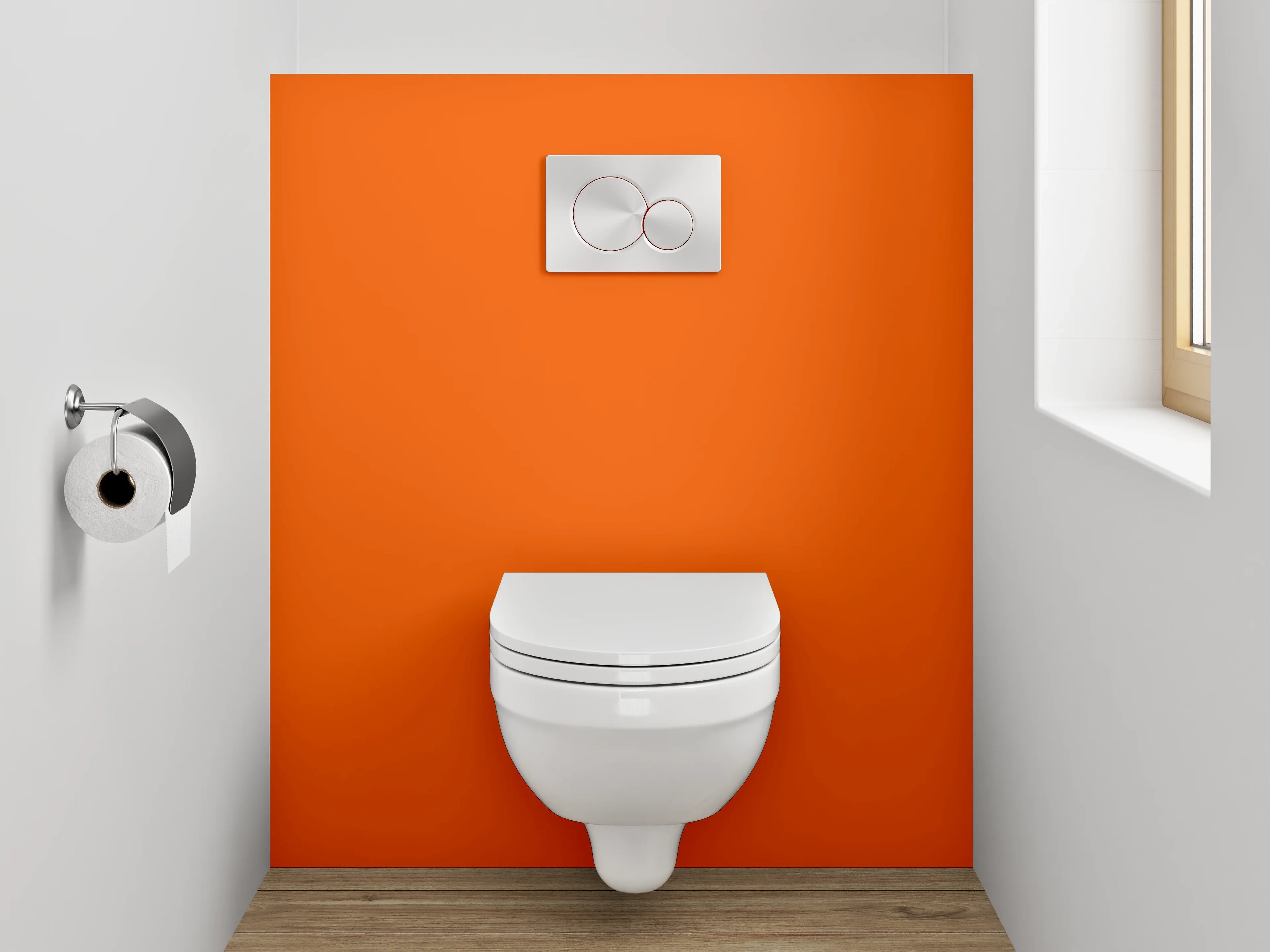 WC-Rückwand - RAL 2009 Verkehrsorange