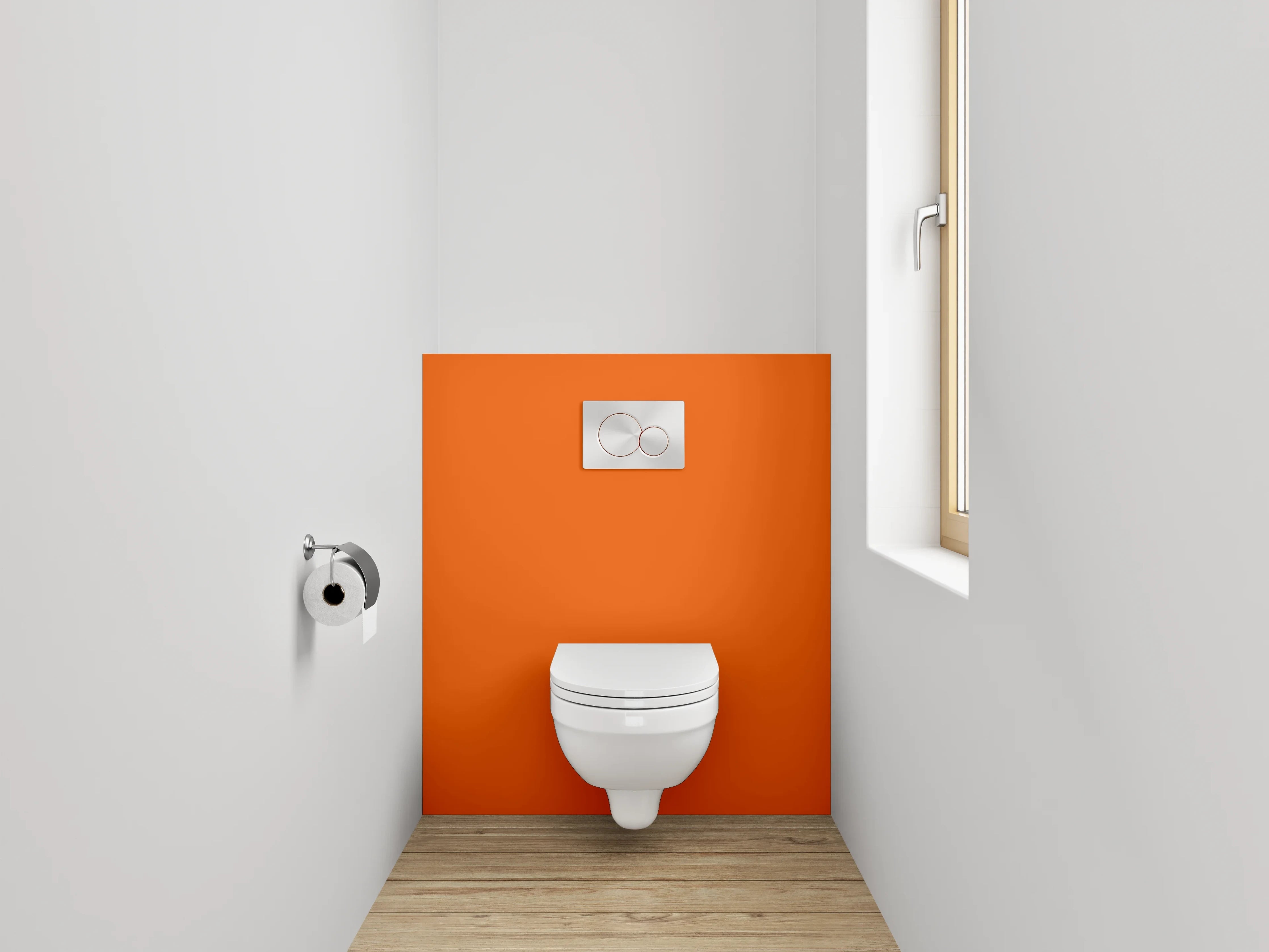 WC-Rückwand - RAL 2009 Verkehrsorange