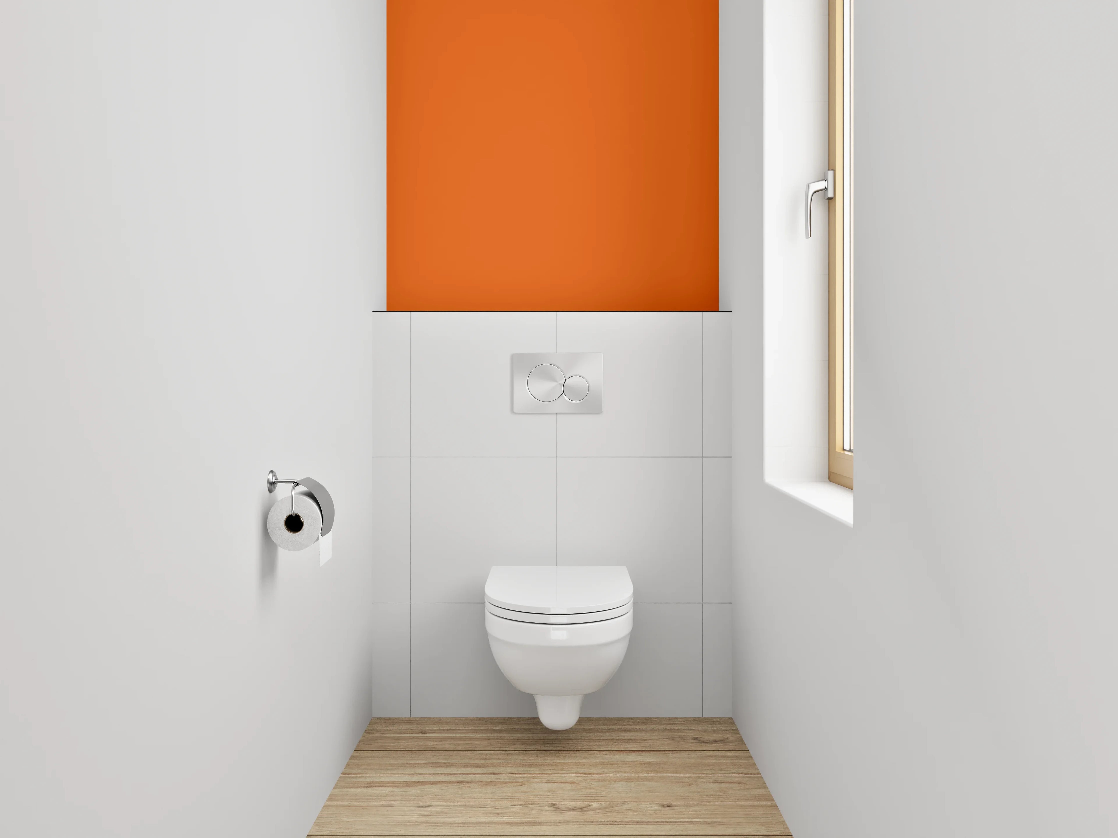WC-Rückwand - RAL 2009 Verkehrsorange