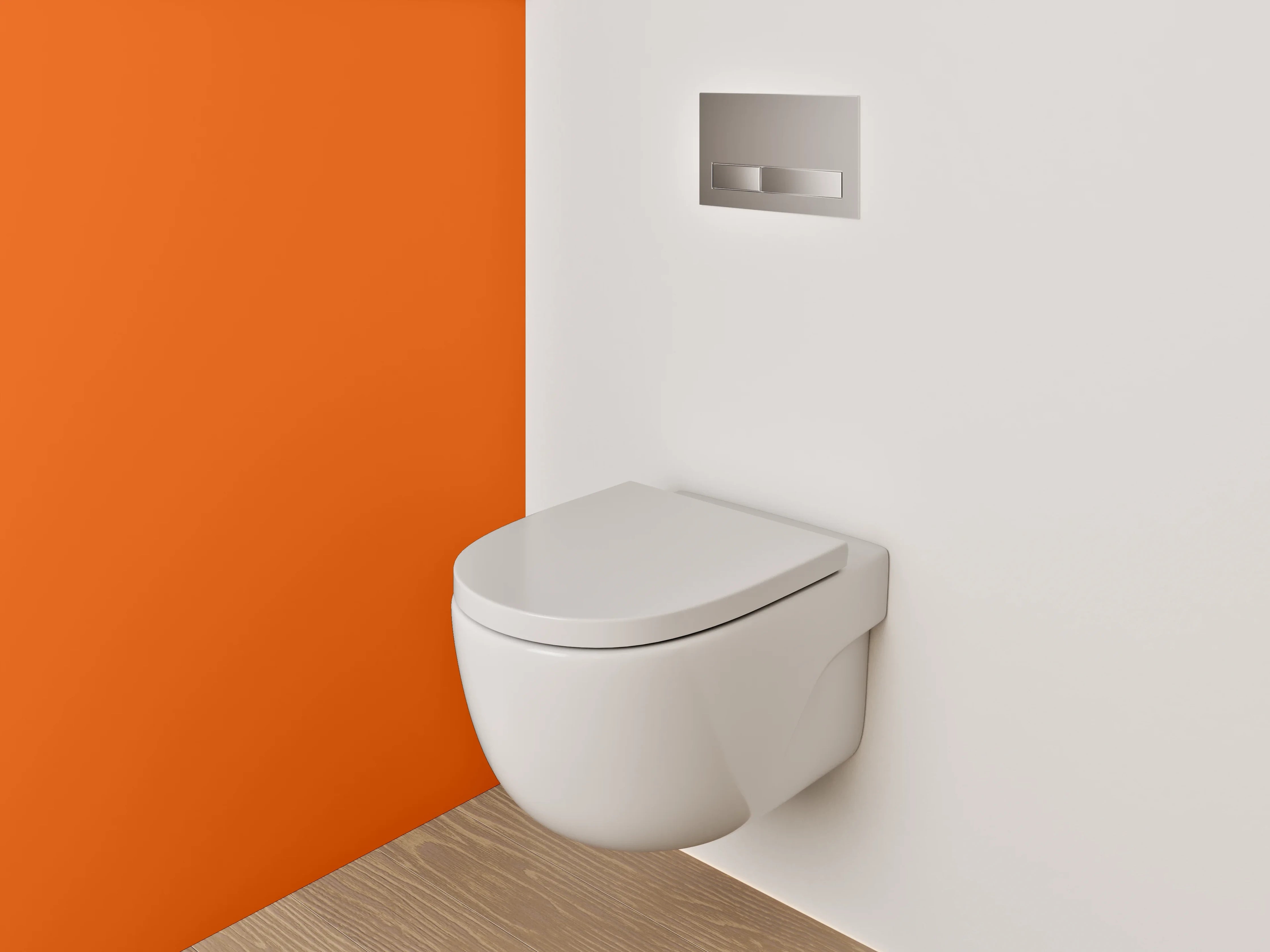 WC-Rückwand - RAL 2009 Verkehrsorange