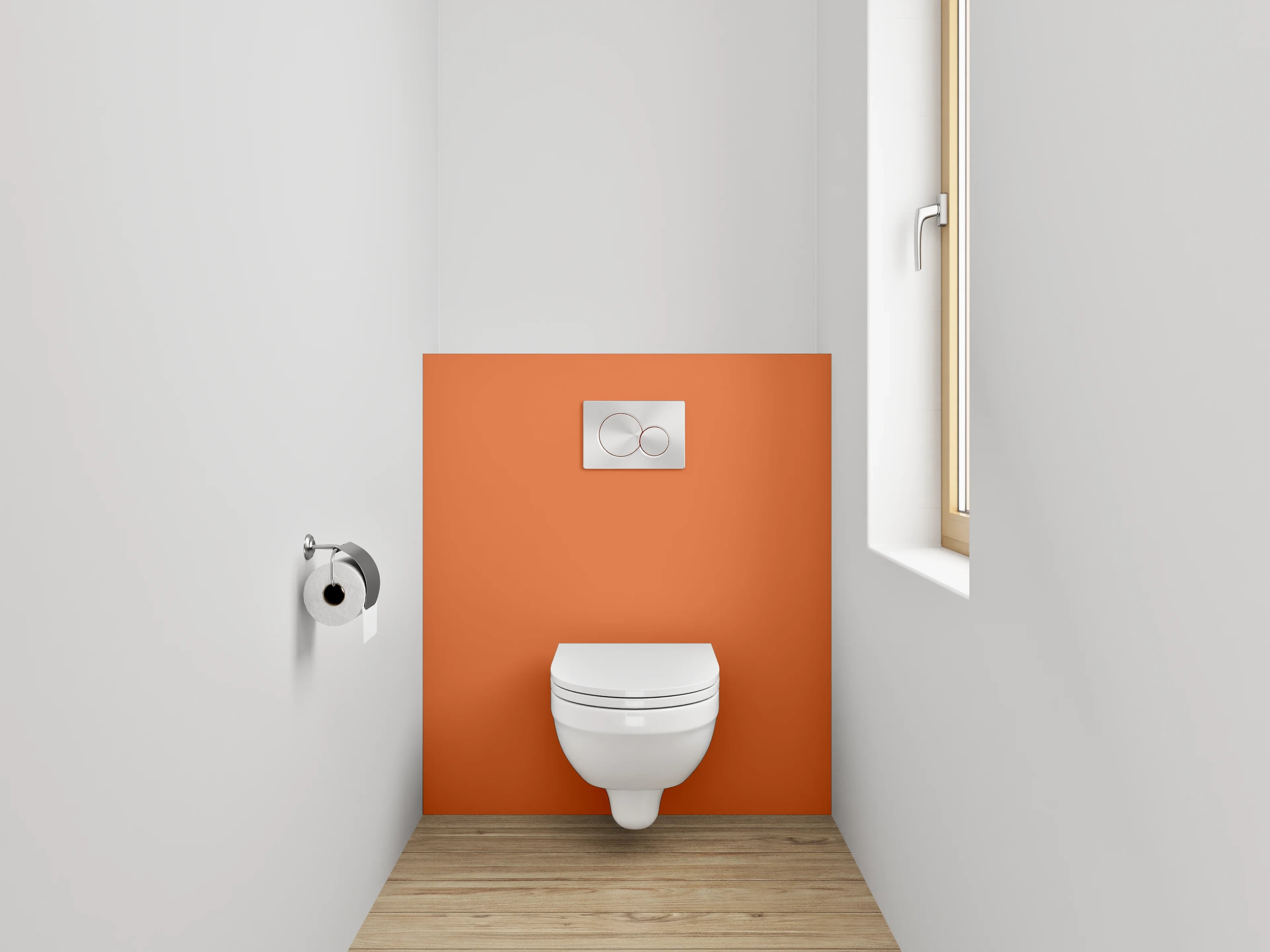 WC-Rückwand - RAL 2010 Signalorange