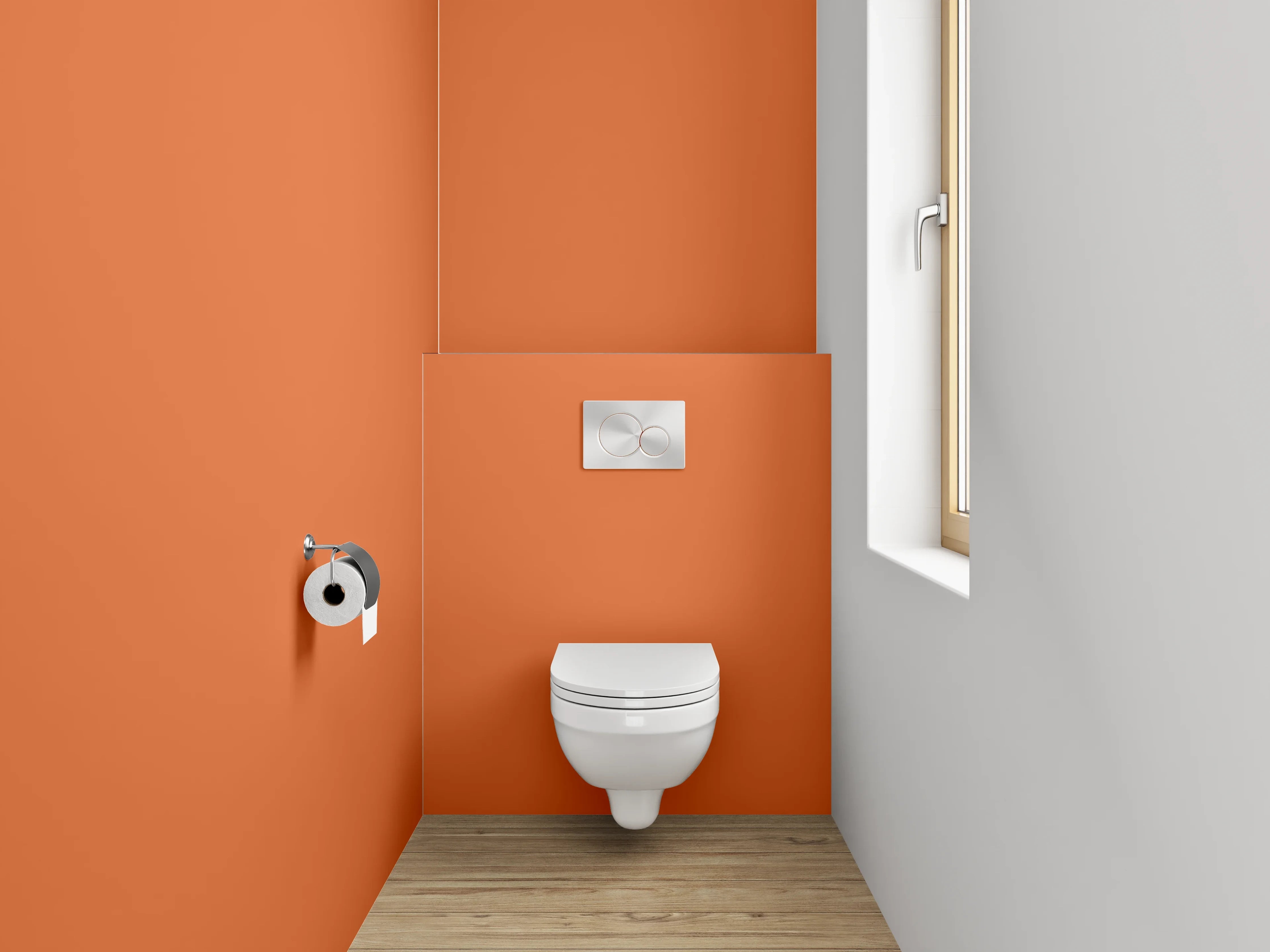 WC-Rückwand - RAL 2010 Signalorange