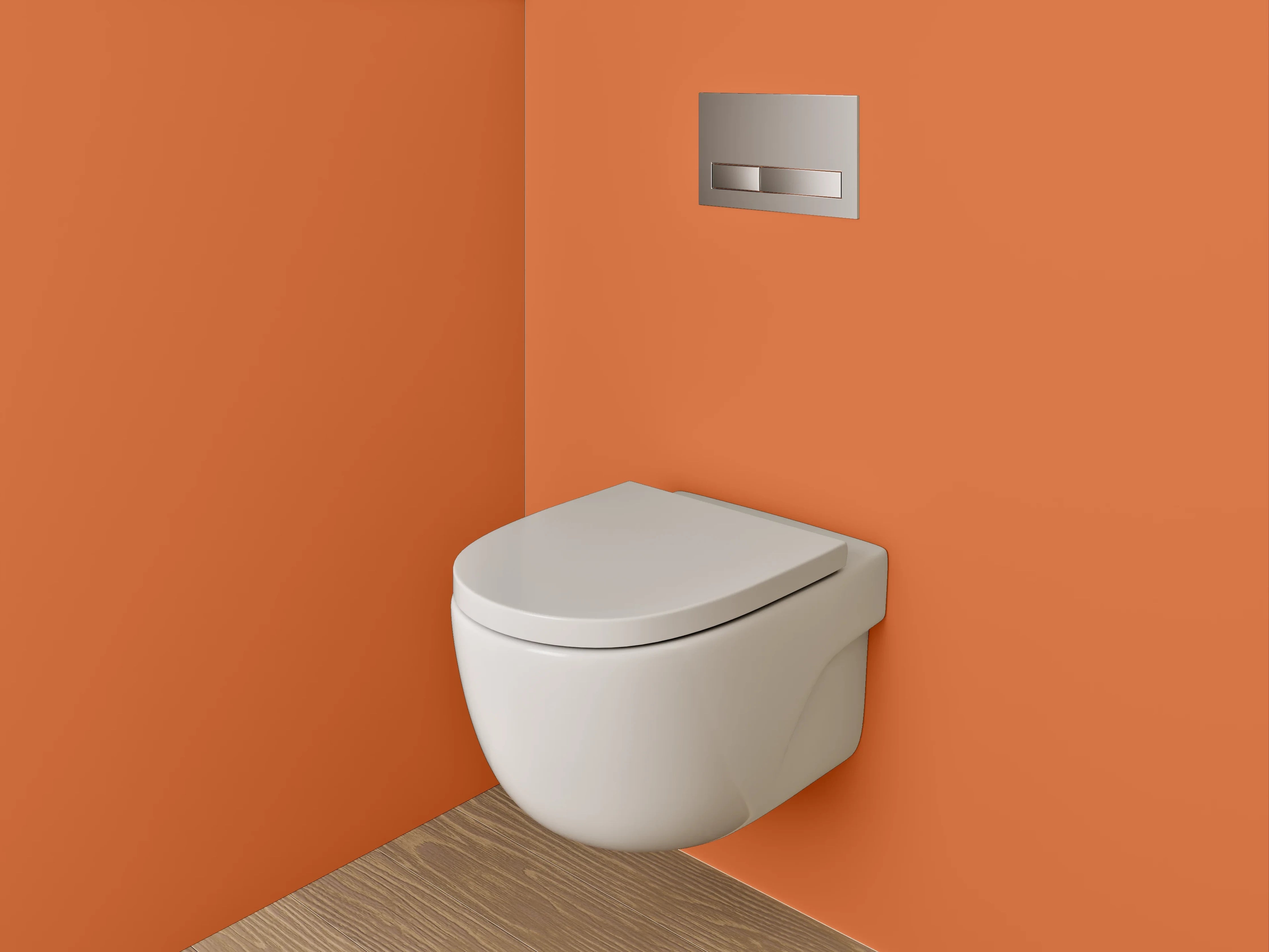 WC-Rückwand - RAL 2010 Signalorange
