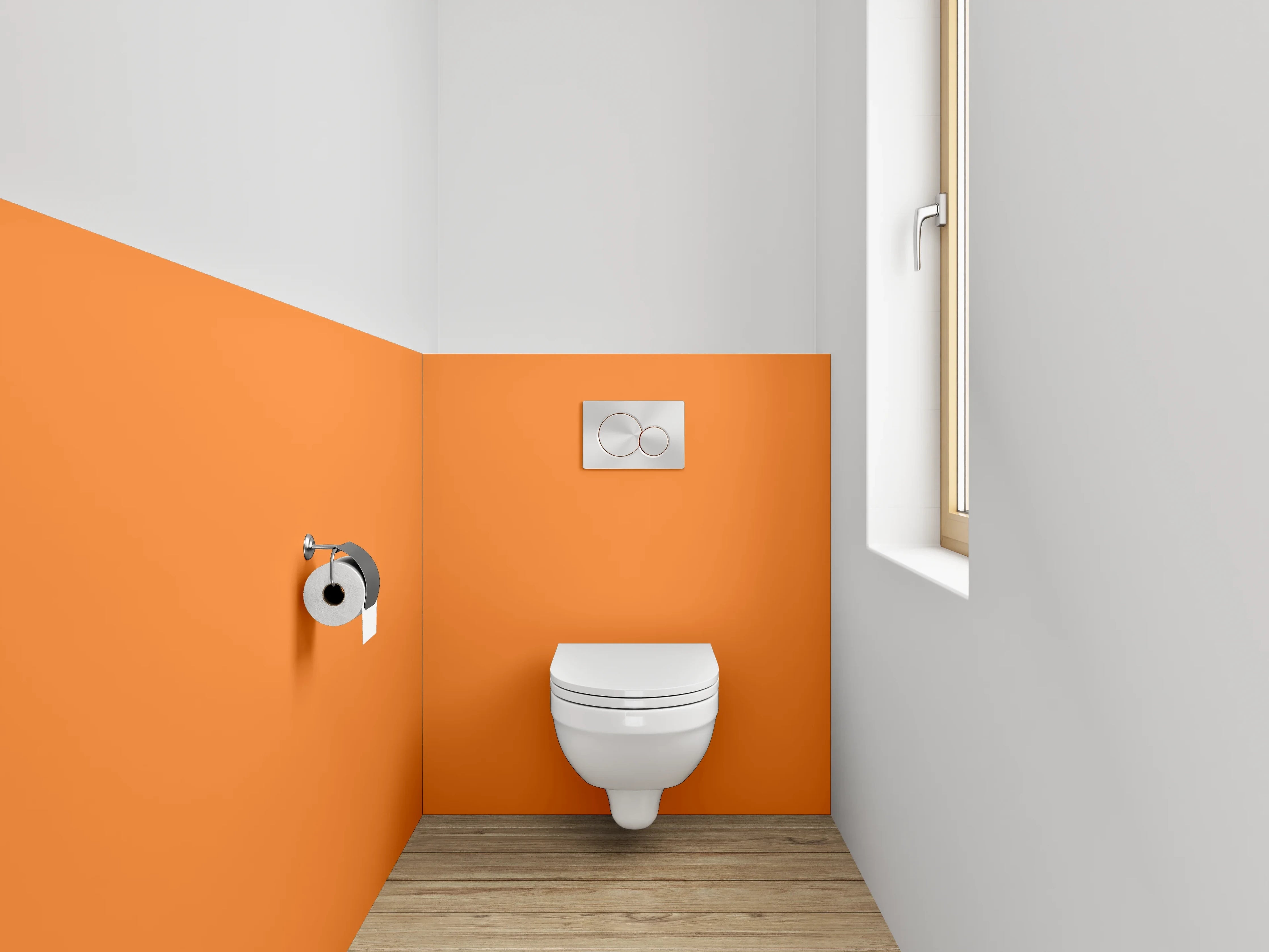 WC-Rückwand - RAL 2011 Tieforange