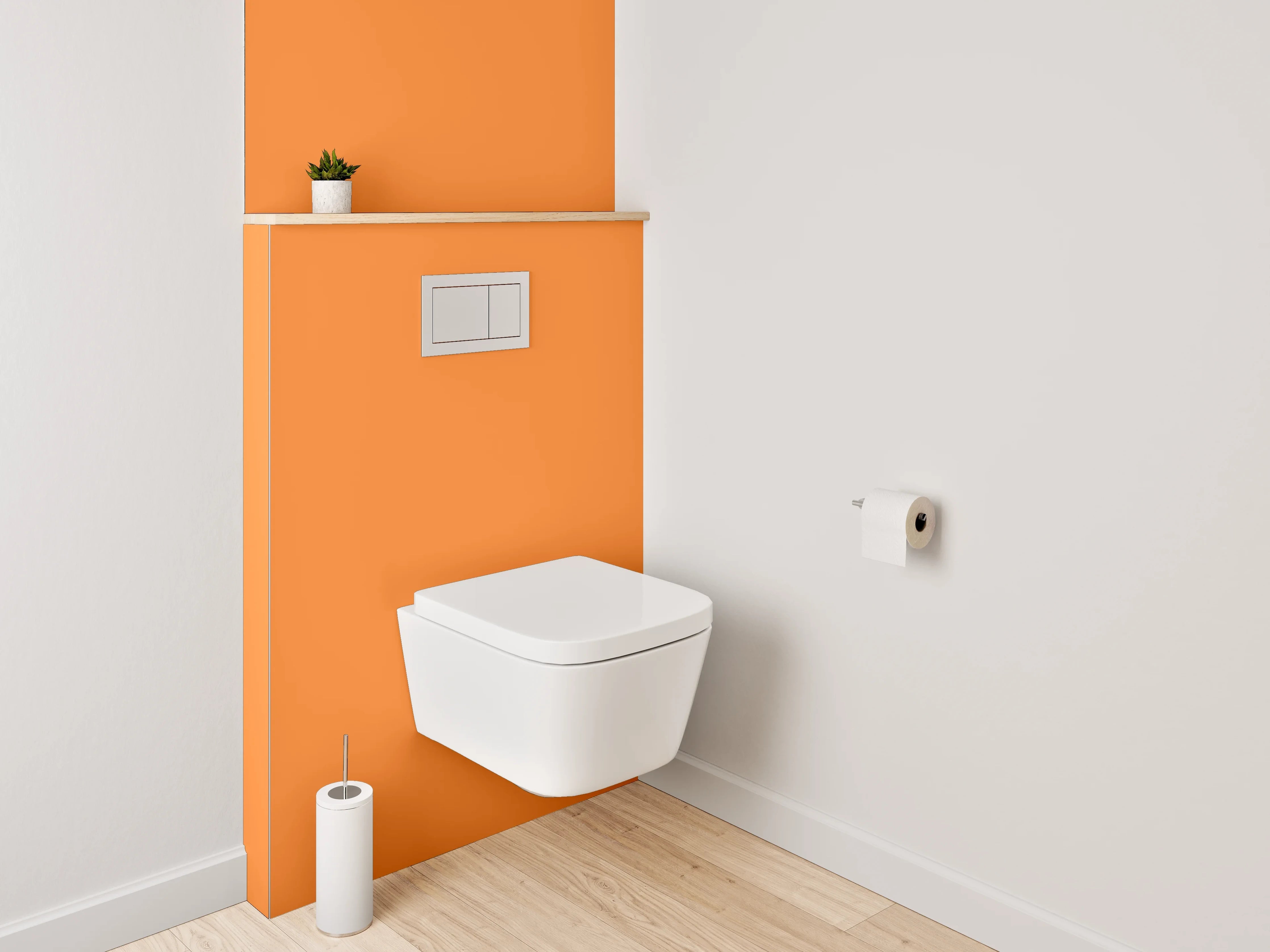 WC-Rückwand - RAL 2011 Tieforange