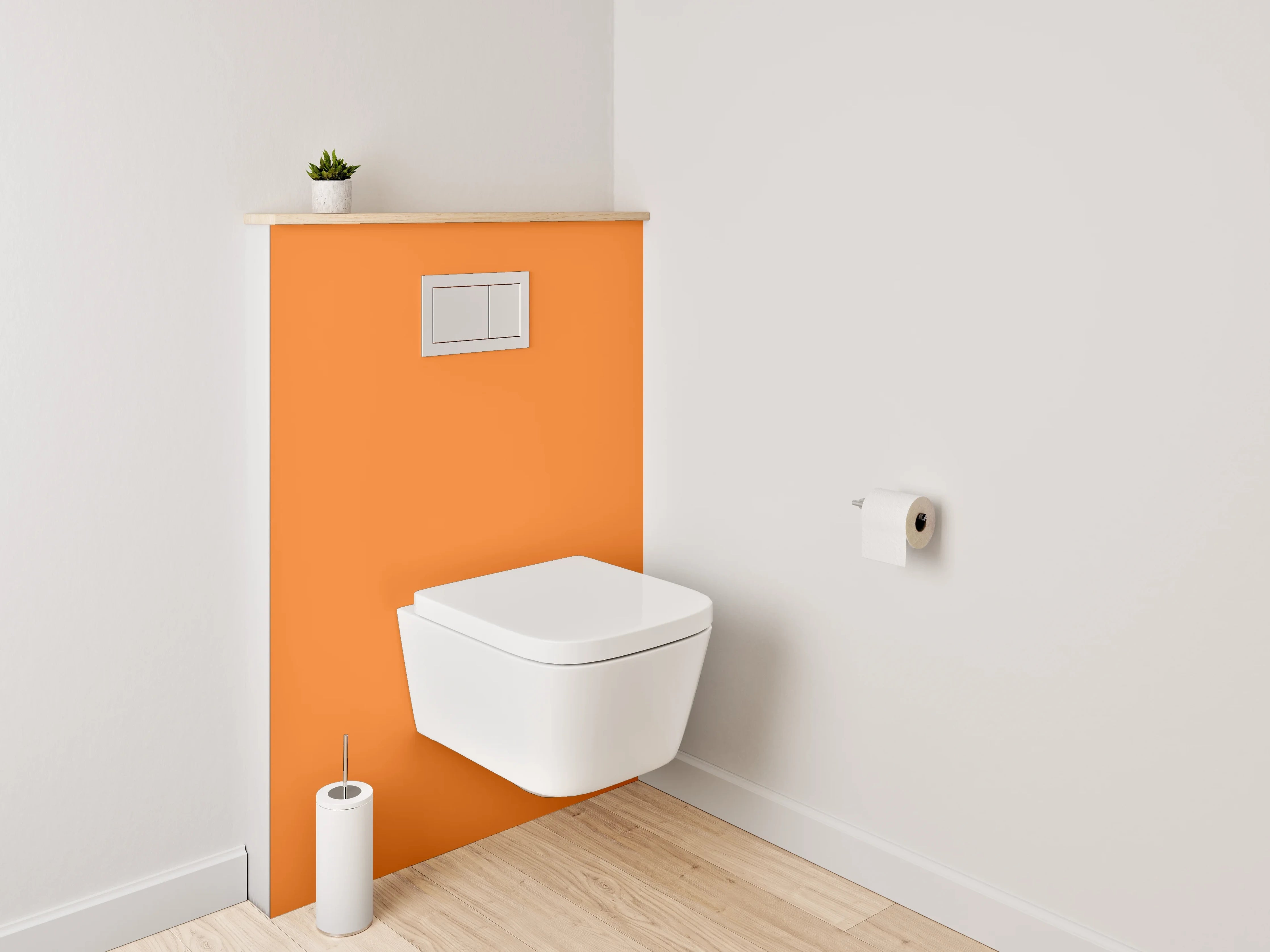 WC-Rückwand - RAL 2011 Tieforange