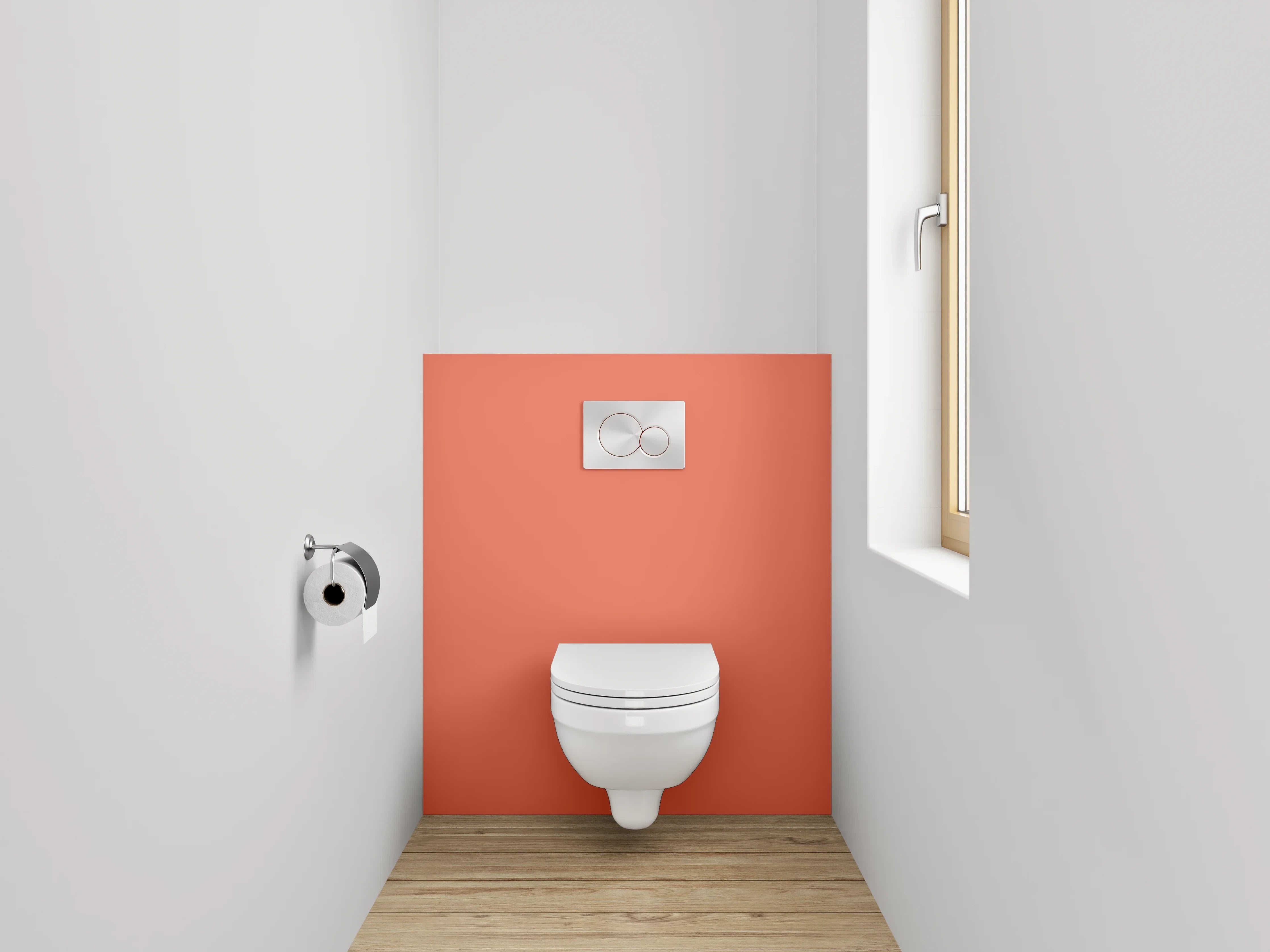 WC-Rückwand - RAL 2012 Lachsorange