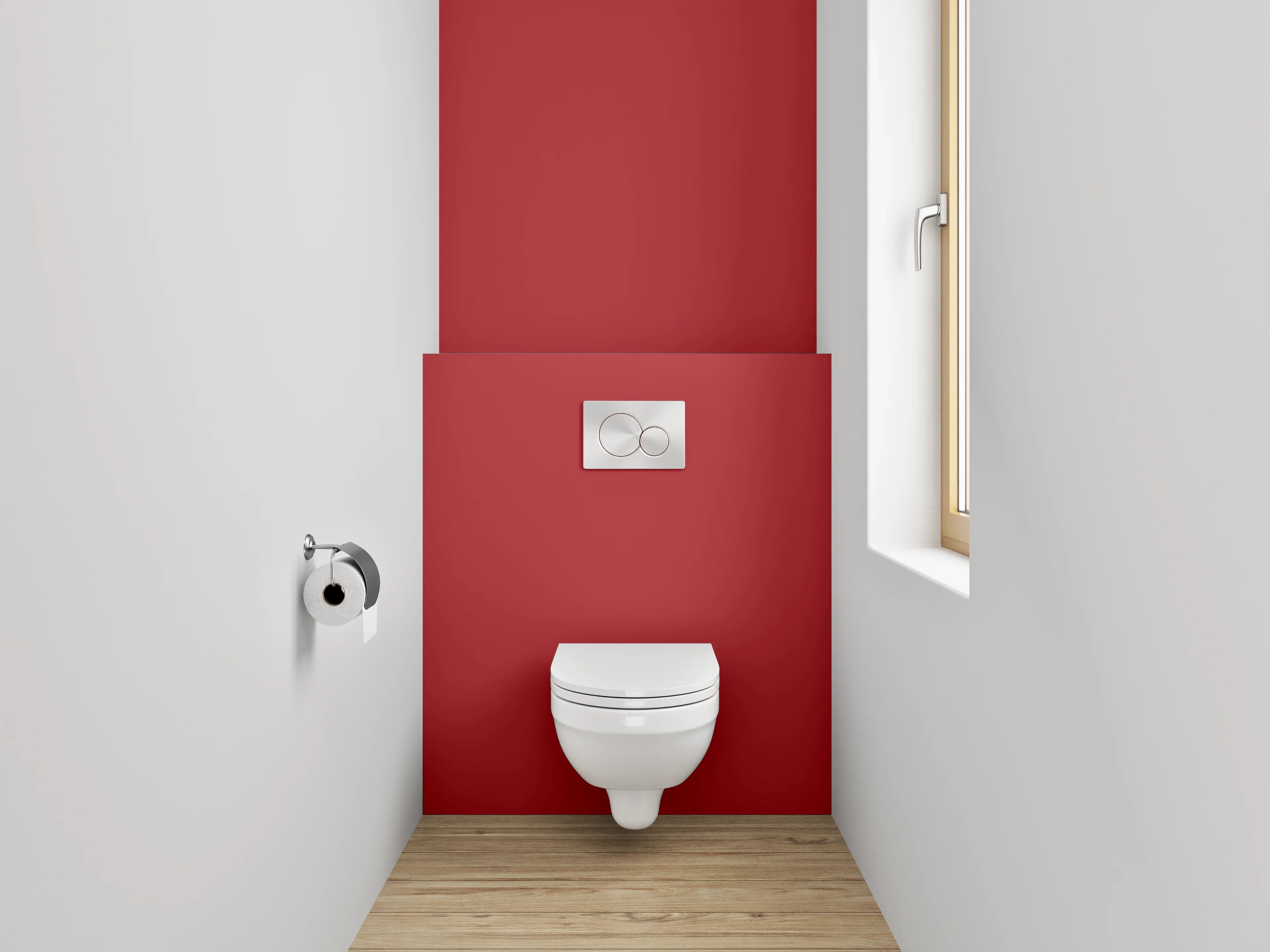 WC-Rückwand - RAL 3001 Signalrot