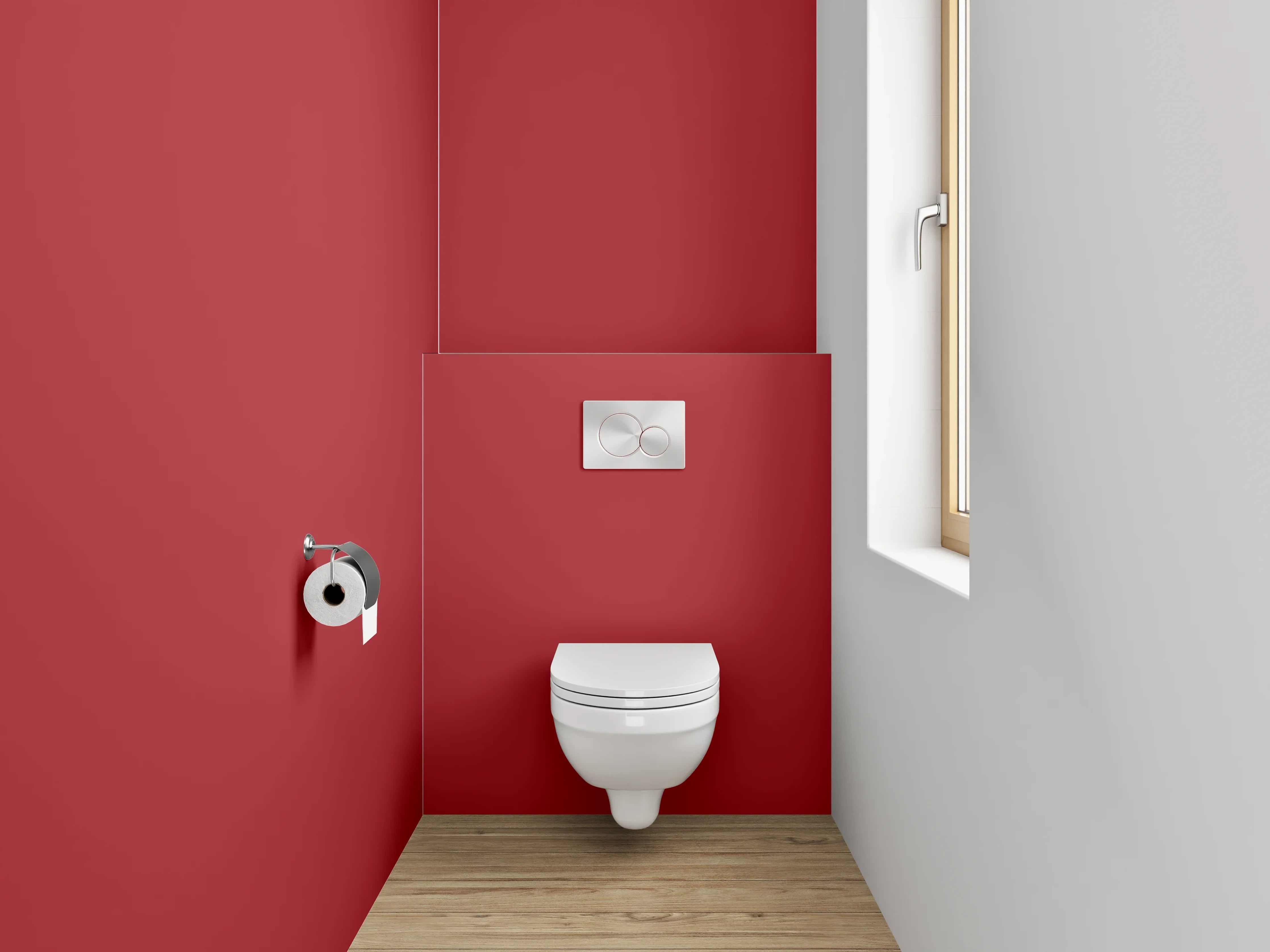 WC-Rückwand - RAL 3002 Karminrot