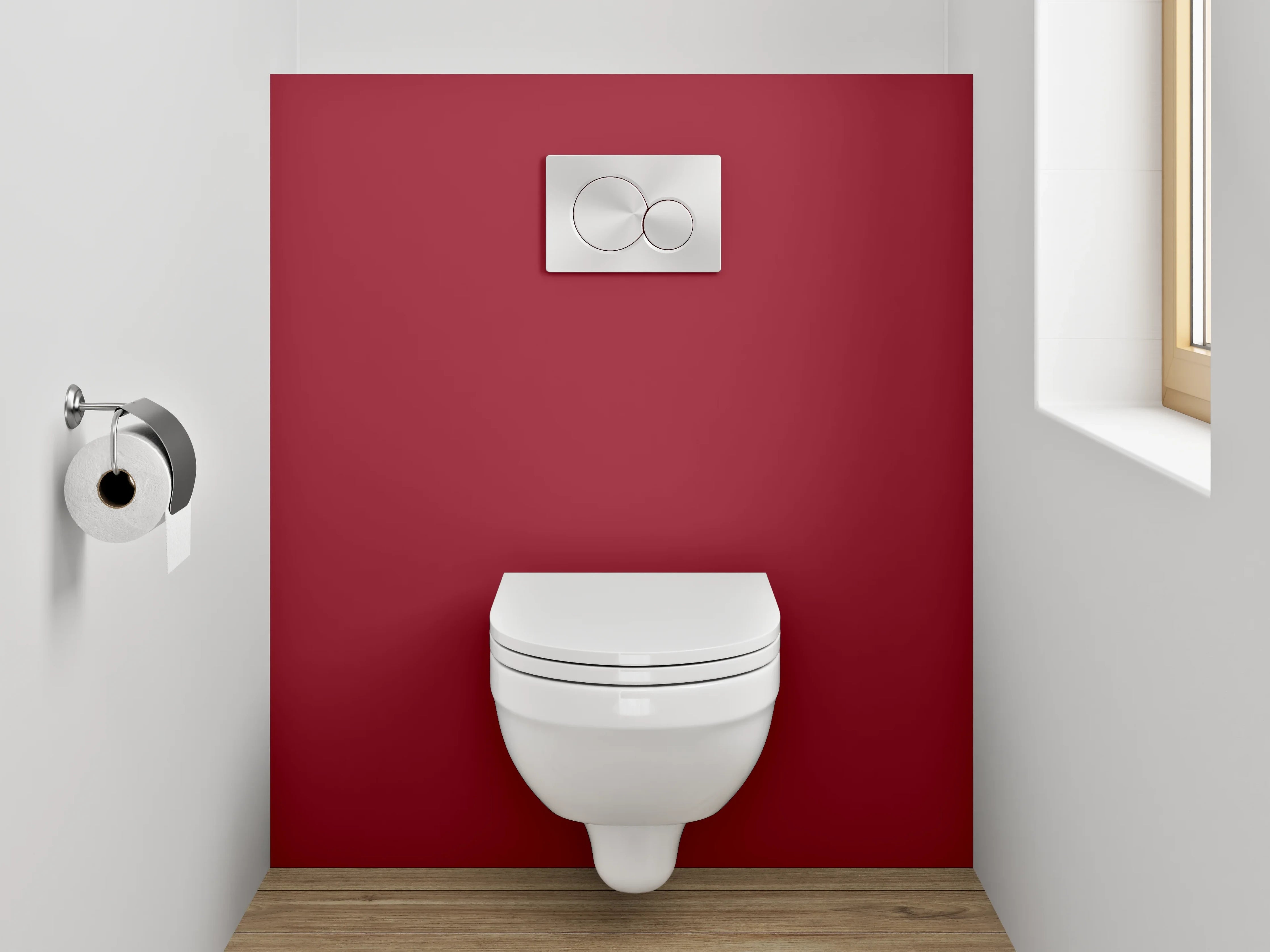 WC-Rückwand - RAL 3003 Rubinrot