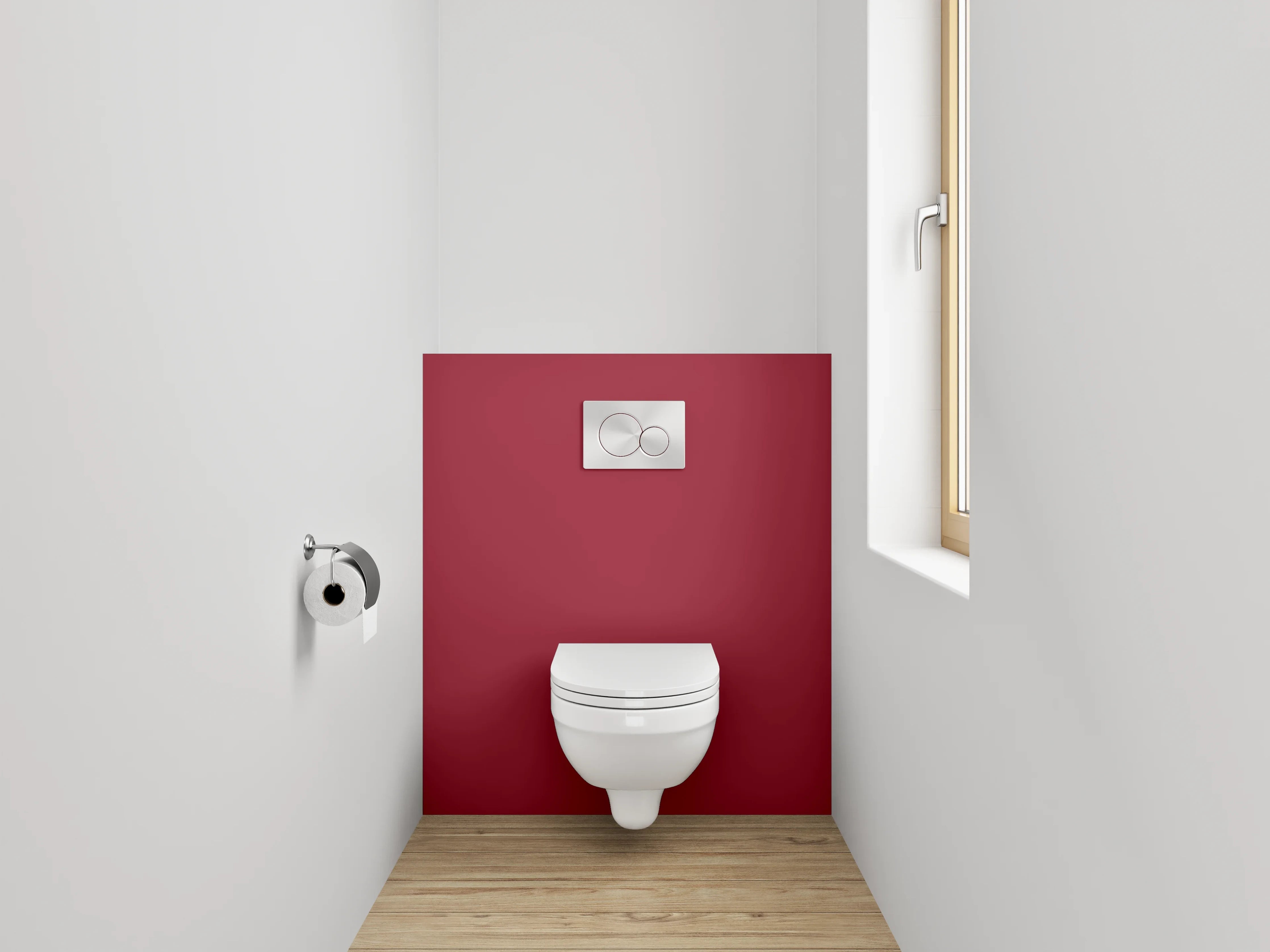 WC-Rückwand - RAL 3003 Rubinrot