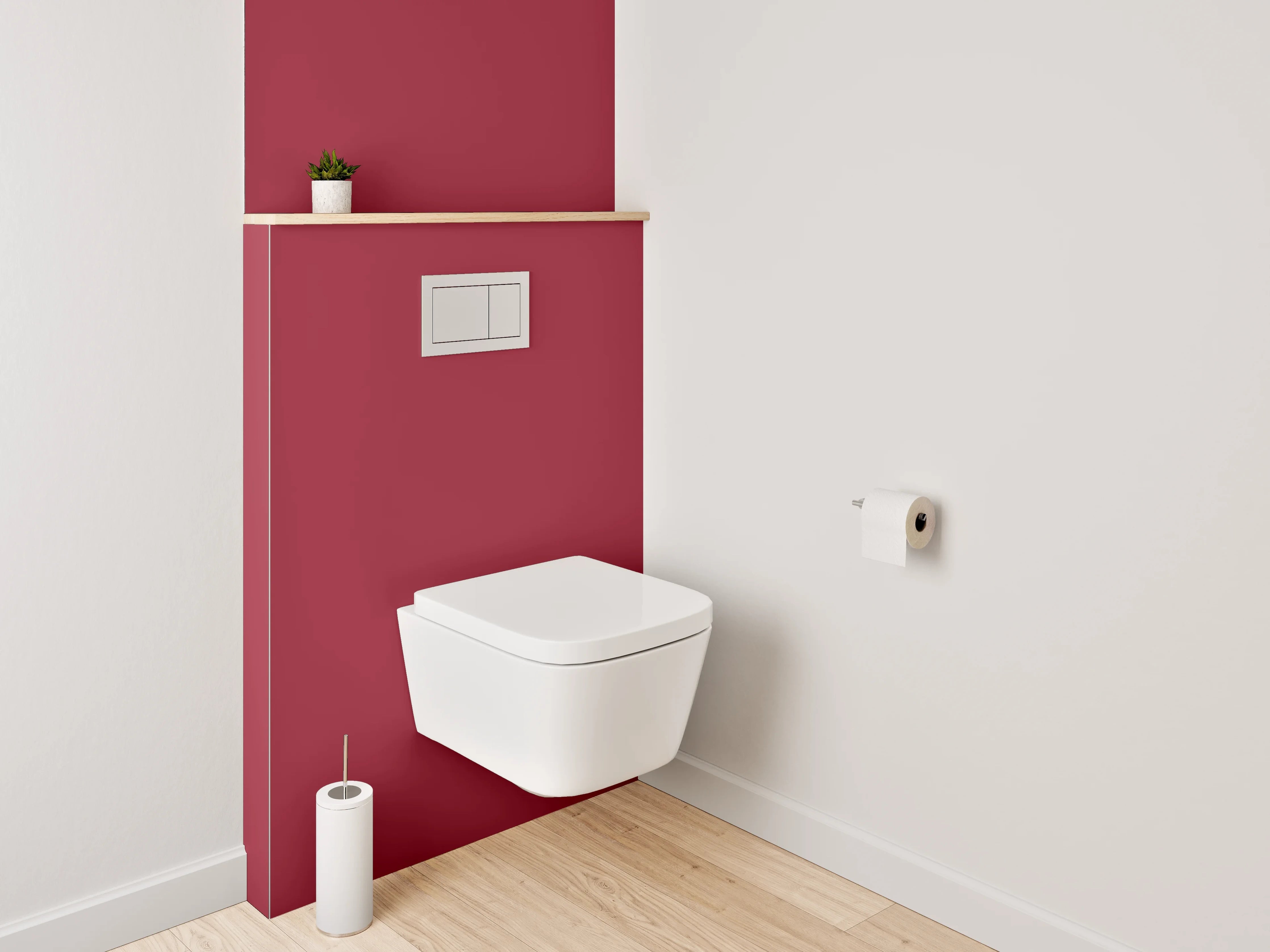 WC-Rückwand - RAL 3003 Rubinrot