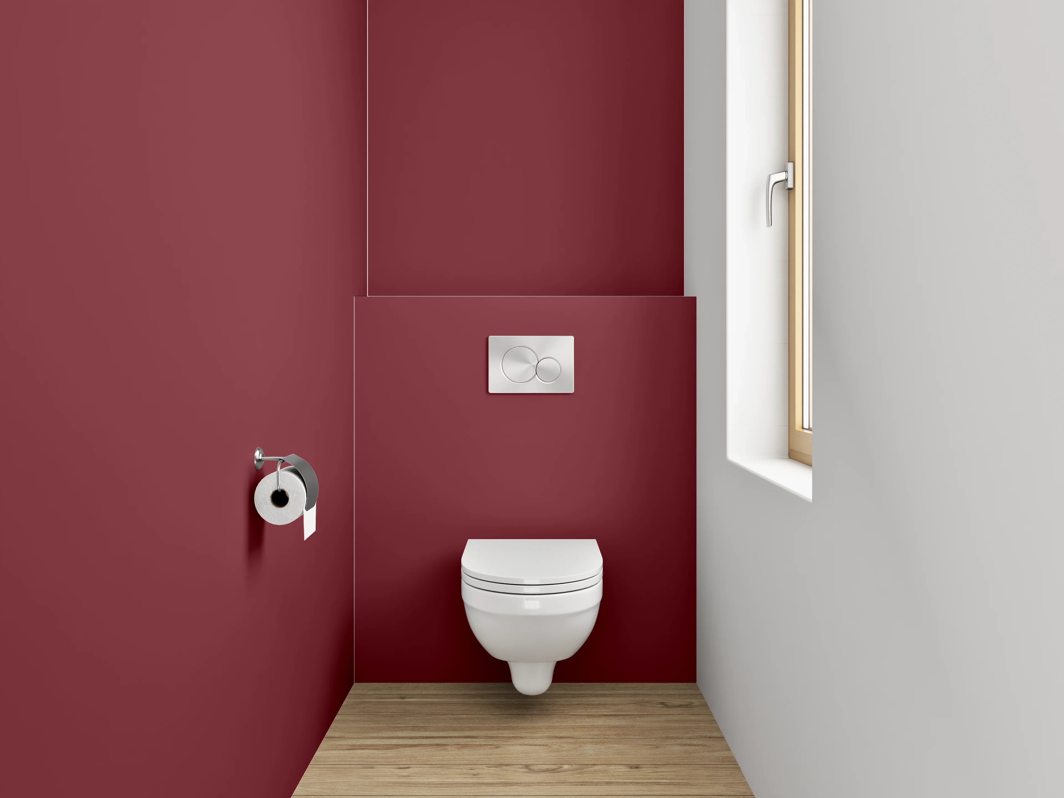 WC-Rückwand - RAL 3004 Purpurrot