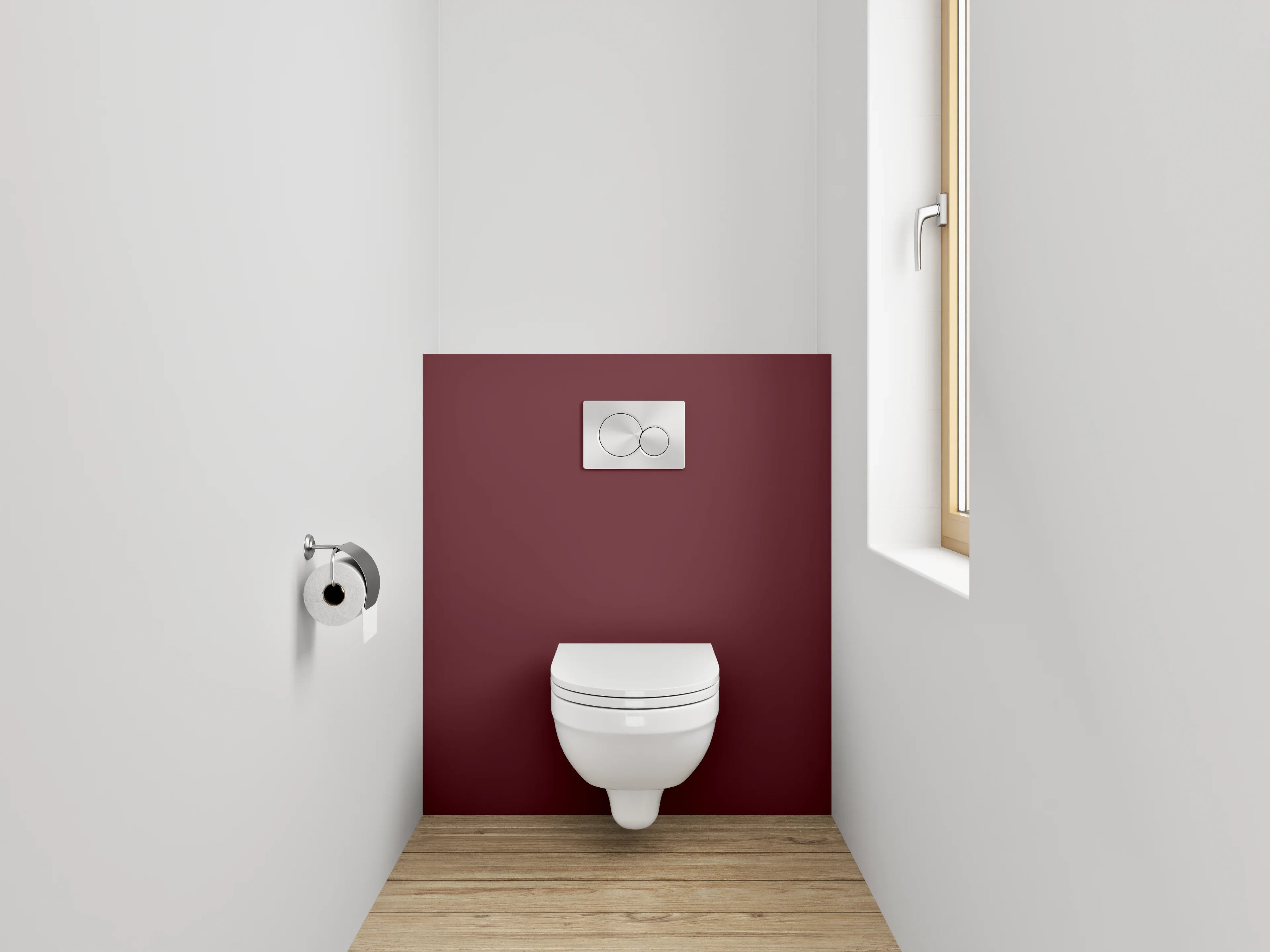 WC-Rückwand - RAL 3005 Weinrot