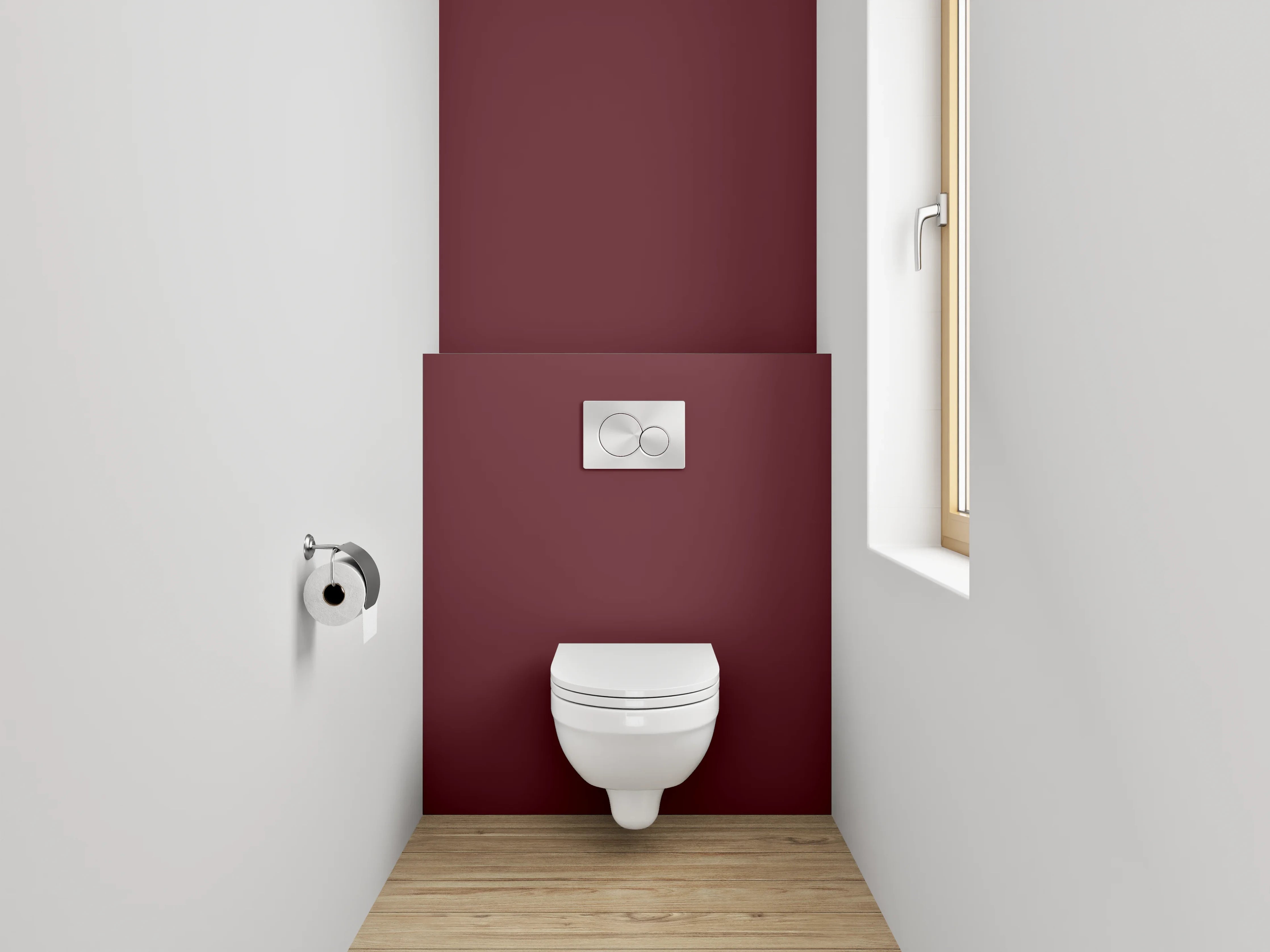 WC-Rückwand - RAL 3005 Weinrot