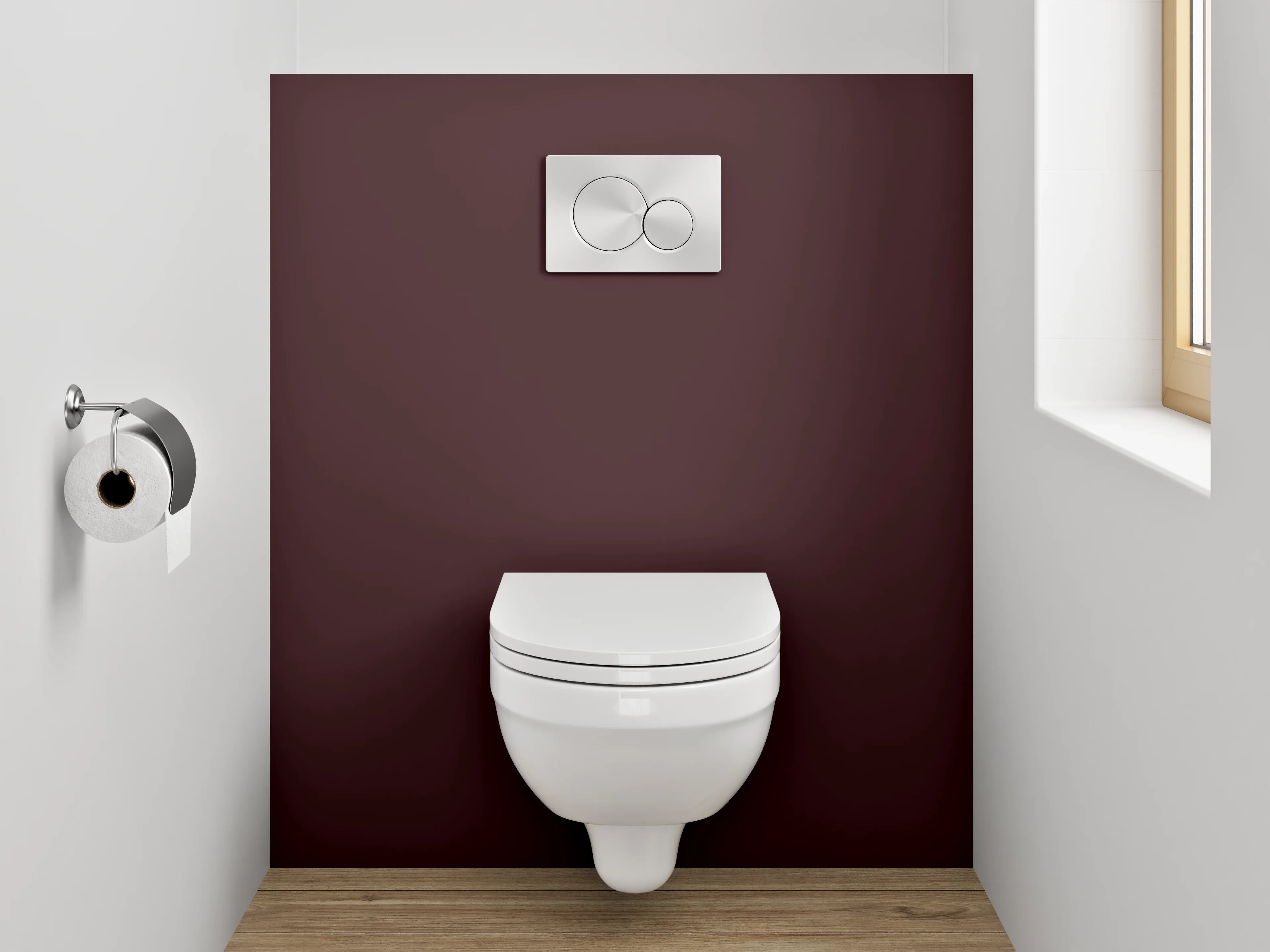 WC-Rückwand - RAL 3007 Schwarzrot