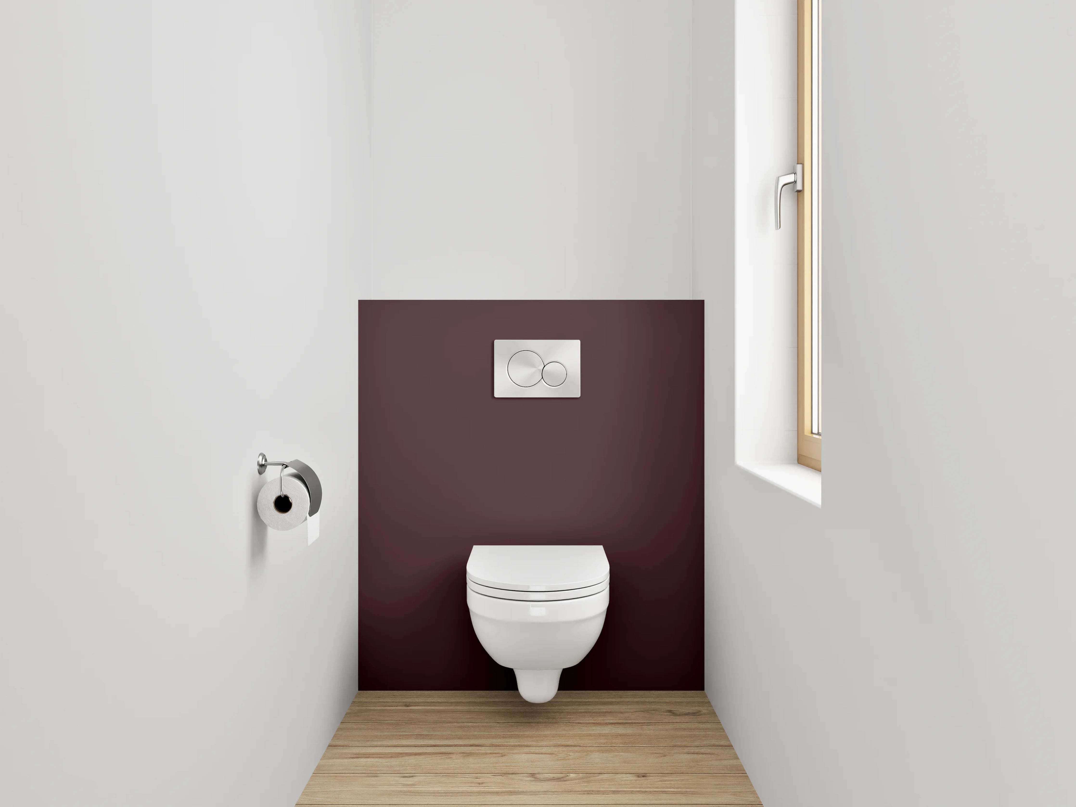 WC-Rückwand - RAL 3007 Schwarzrot