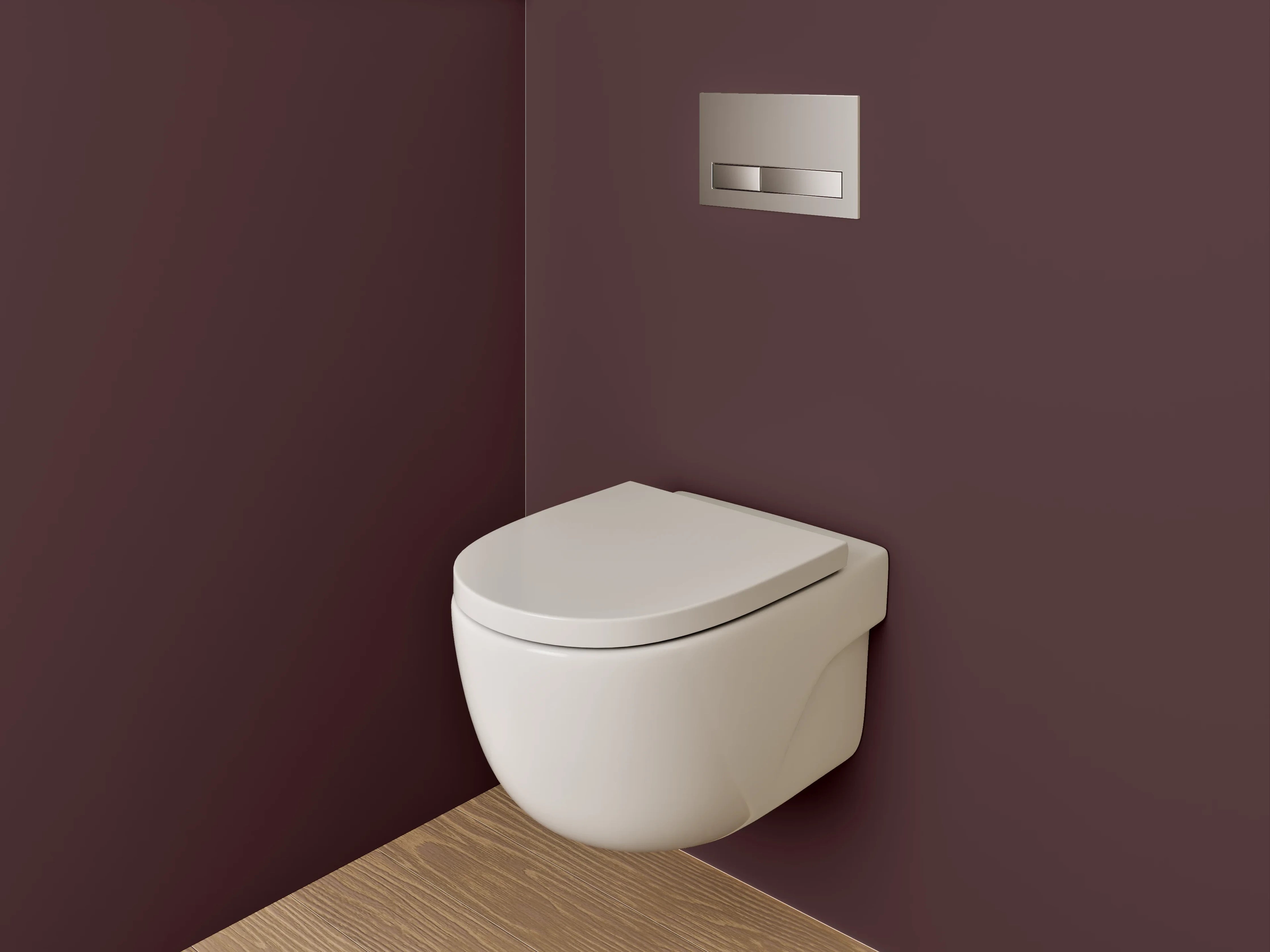 WC-Rückwand - RAL 3007 Schwarzrot